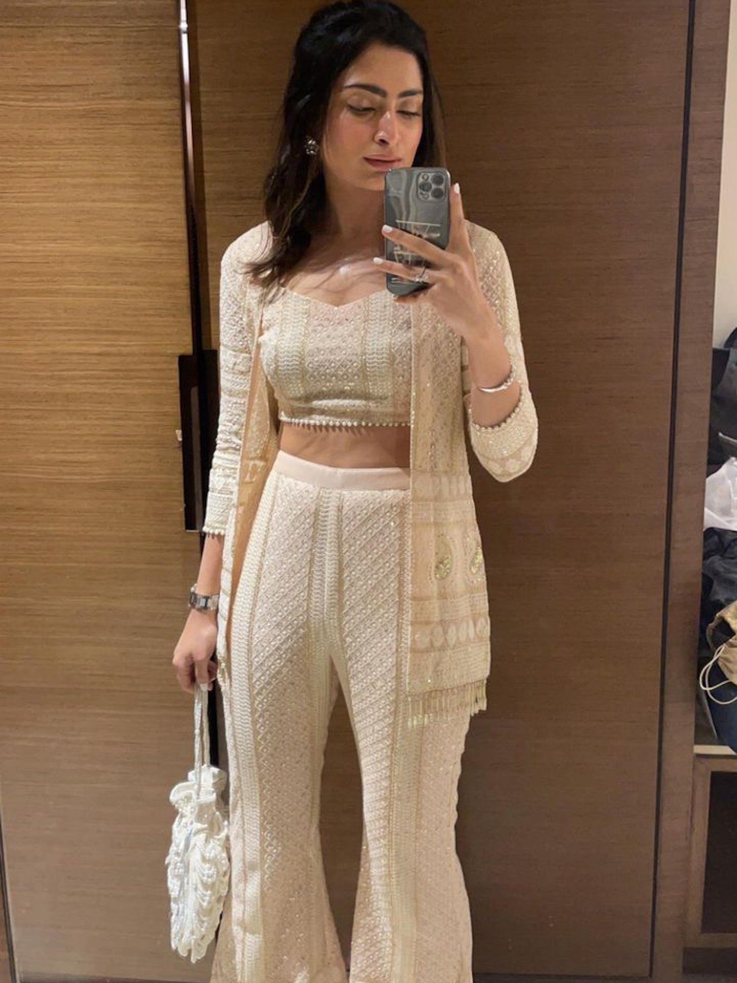CHIKANKARI JACKET COORD SET