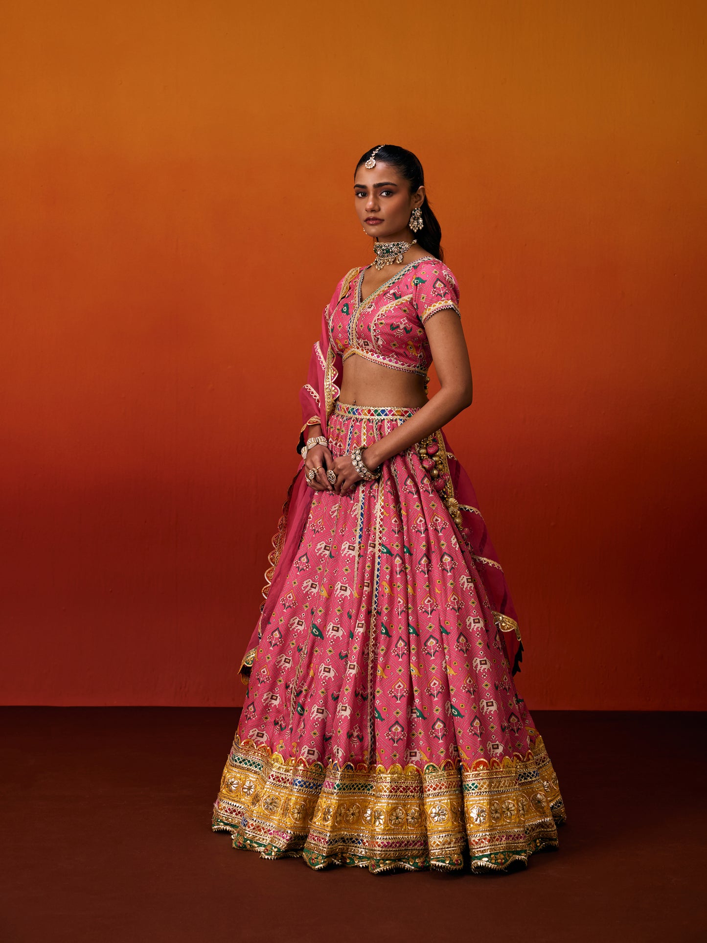 RANI PINK PATOLA LEHENGA SET