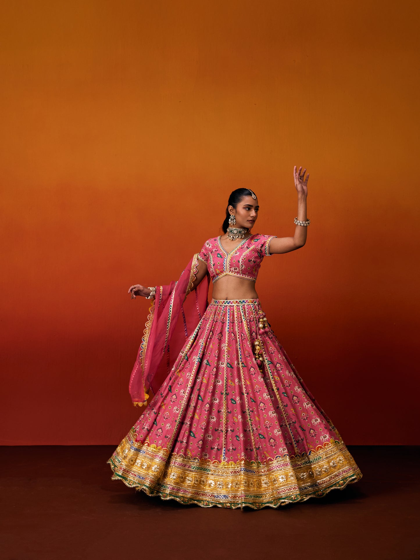 RANI PINK PATOLA LEHENGA SET