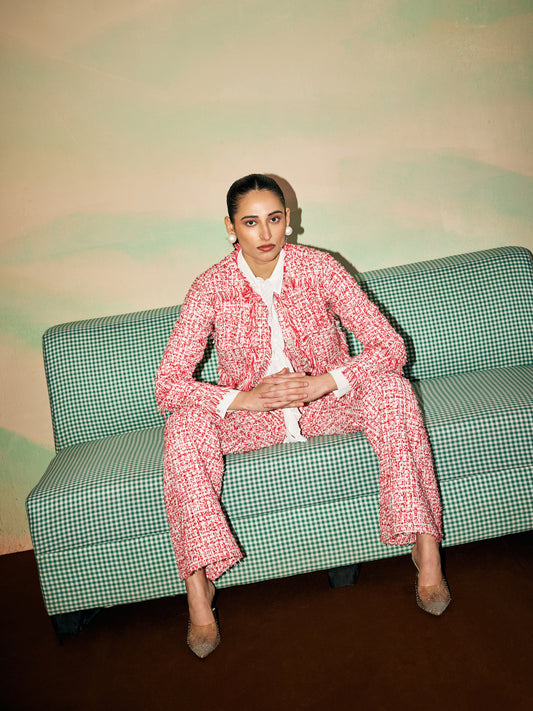 RED TWEED COORD SET