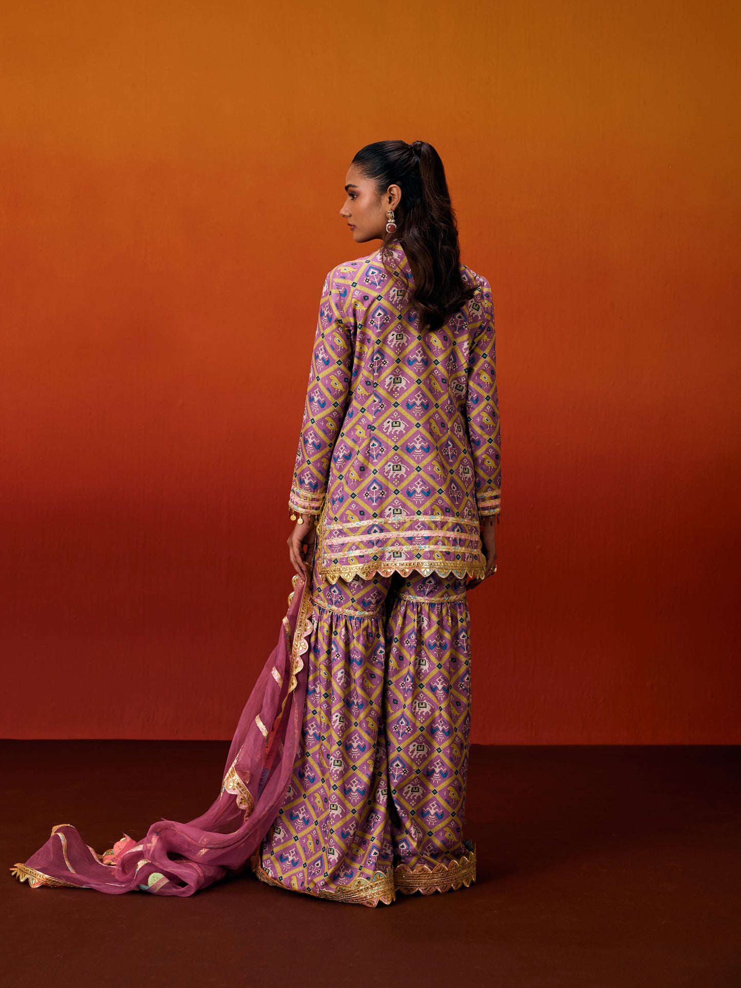 LIGHT PINK PATOLA SHARARA SET