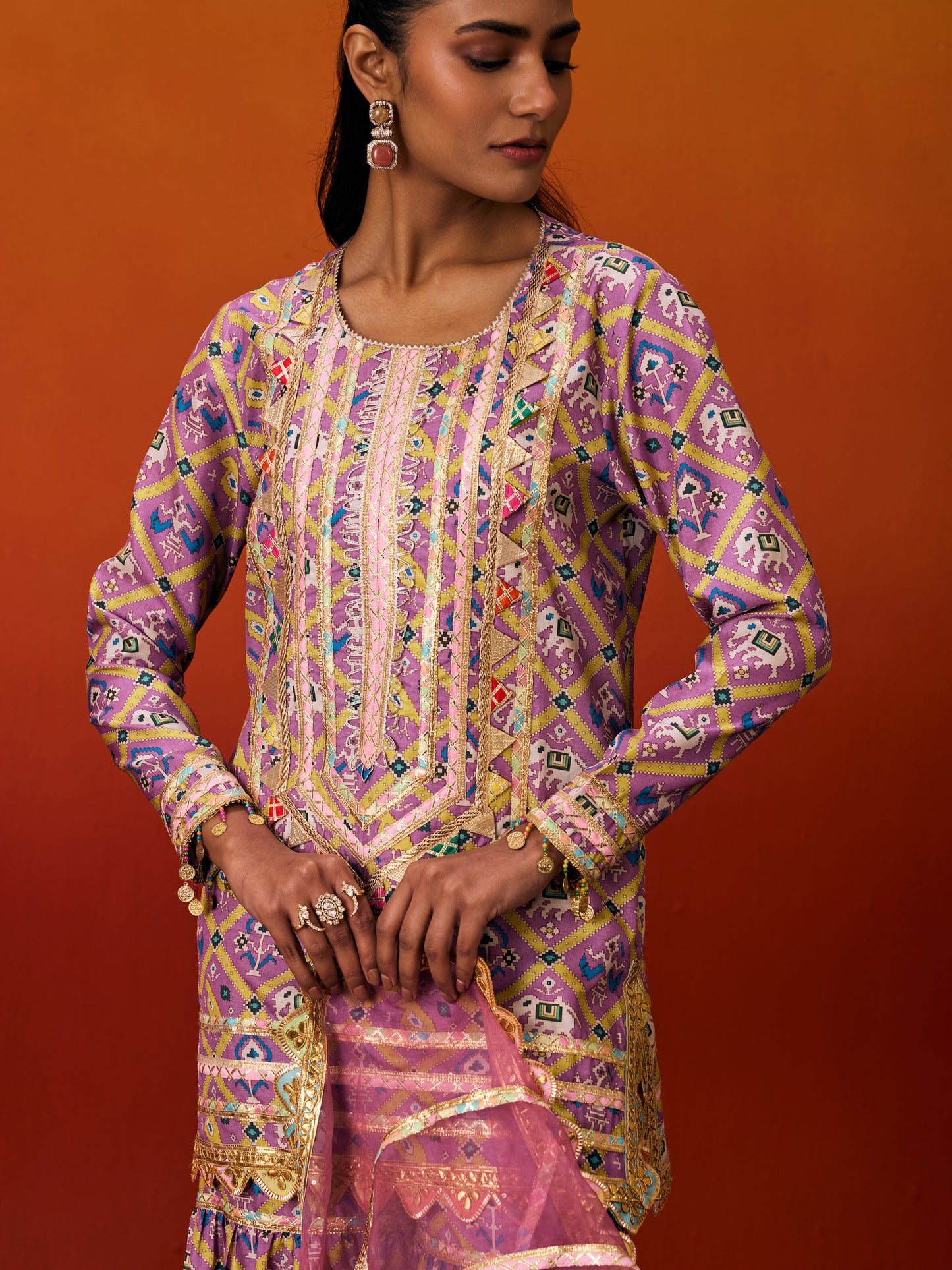 LIGHT PINK PATOLA SHARARA SET