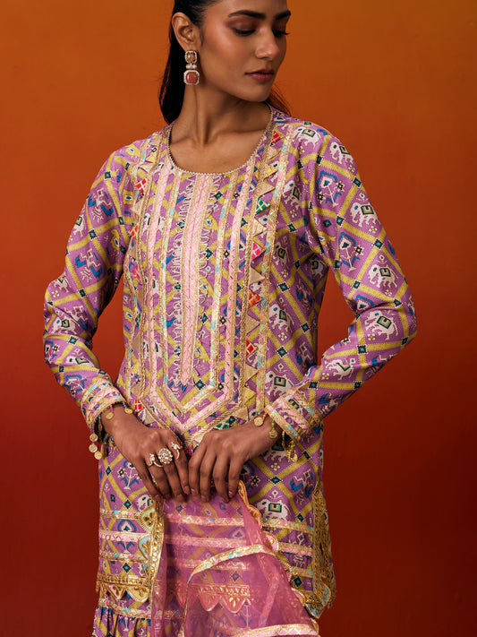 LIGHT PINK PATOLA SHARARA SET