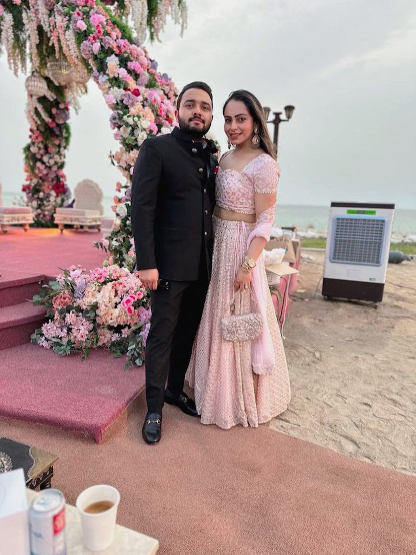 PINK ZARI & SEQUIN LEHENGA SET