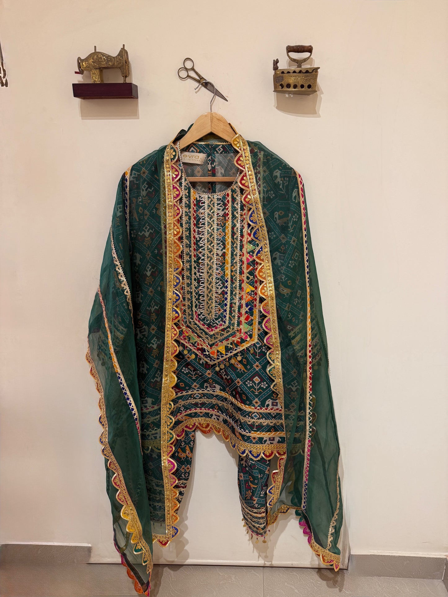 GREEN PATOLA KURTA SET