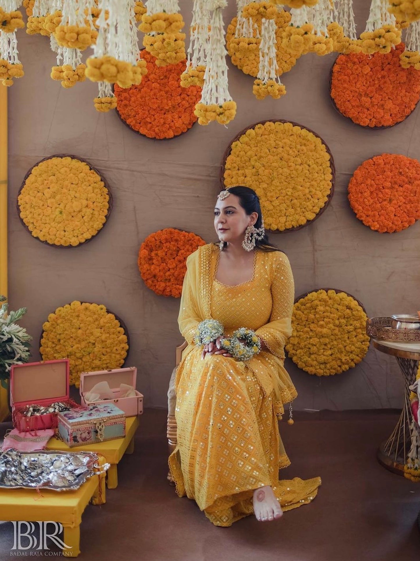VEDIKA SHARMA IN YELLOW MIRROR WORK GARARA SET