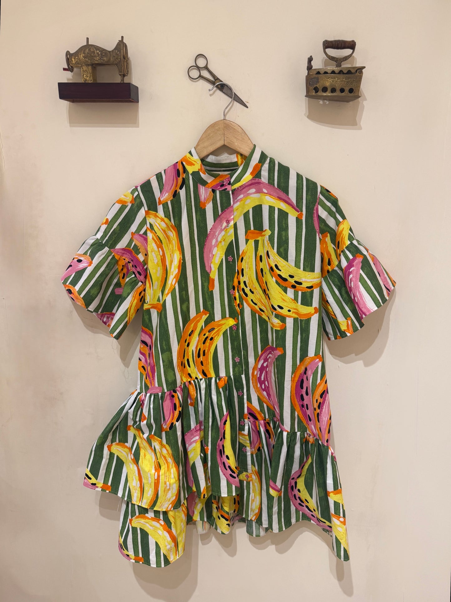 BANANA PRINT COTTON DRESS