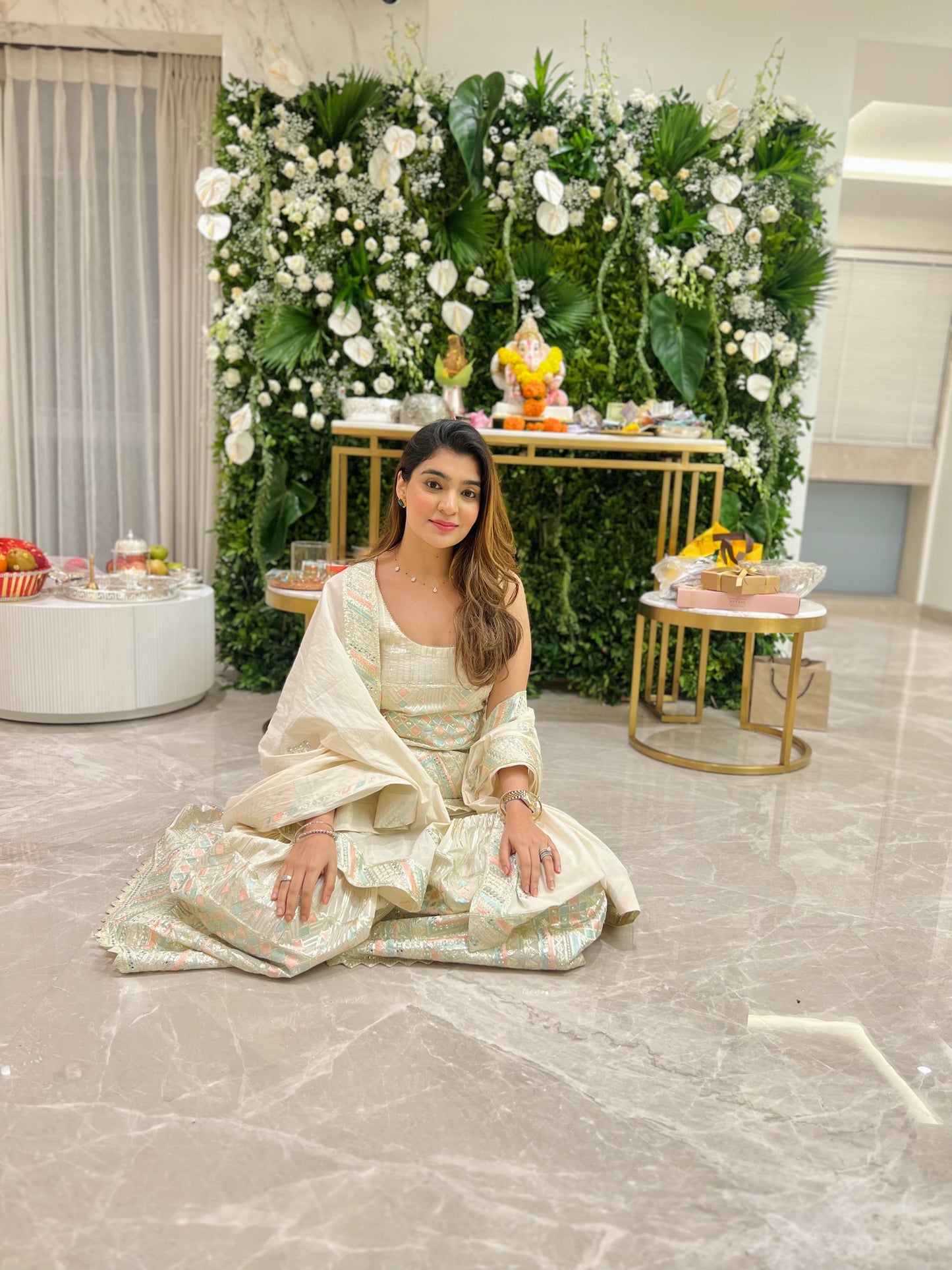 THE CISTER CO IN IVORY GOTA WORK GARARA SET