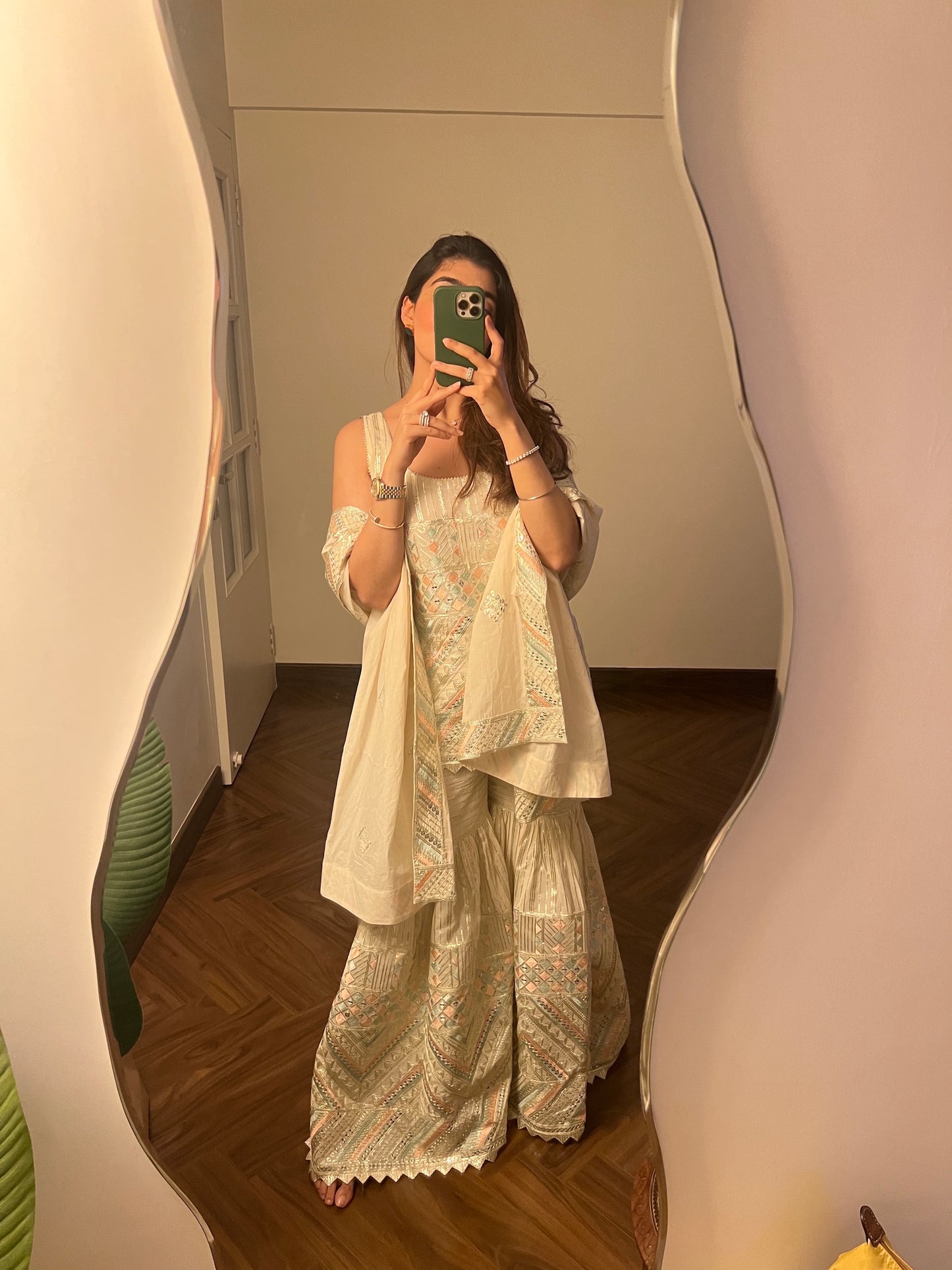 THE CISTER CO IN IVORY GOTA WORK GARARA SET