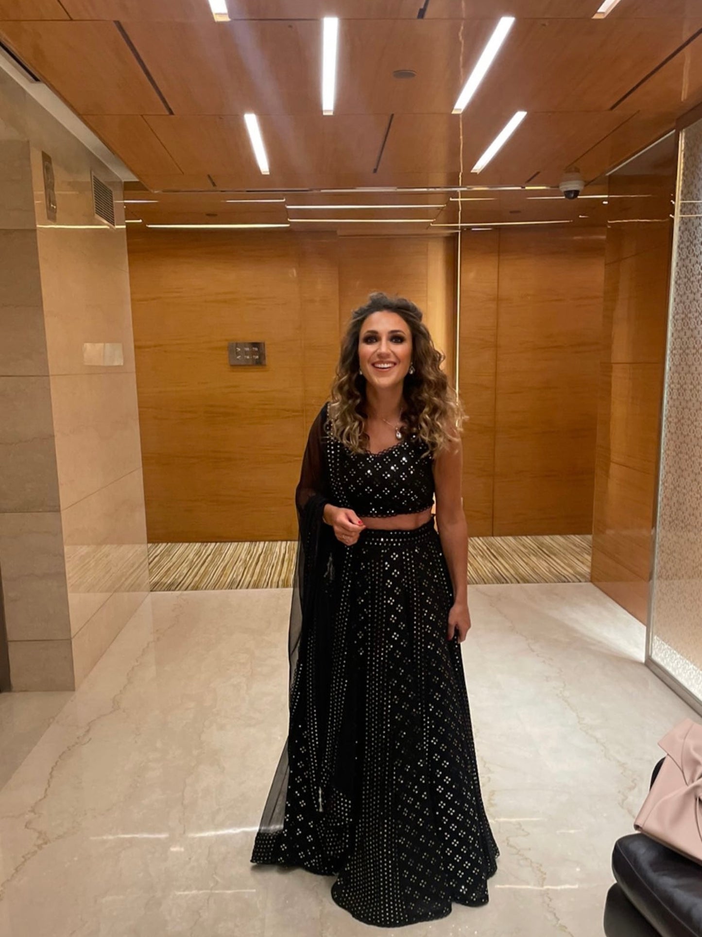 BLACK MIRROR WORK LEHENGA SET