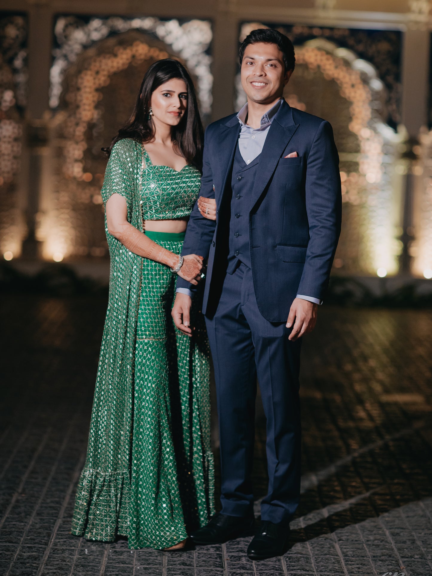 GREEN ZARI & SEQUIN 3 PIECE SET