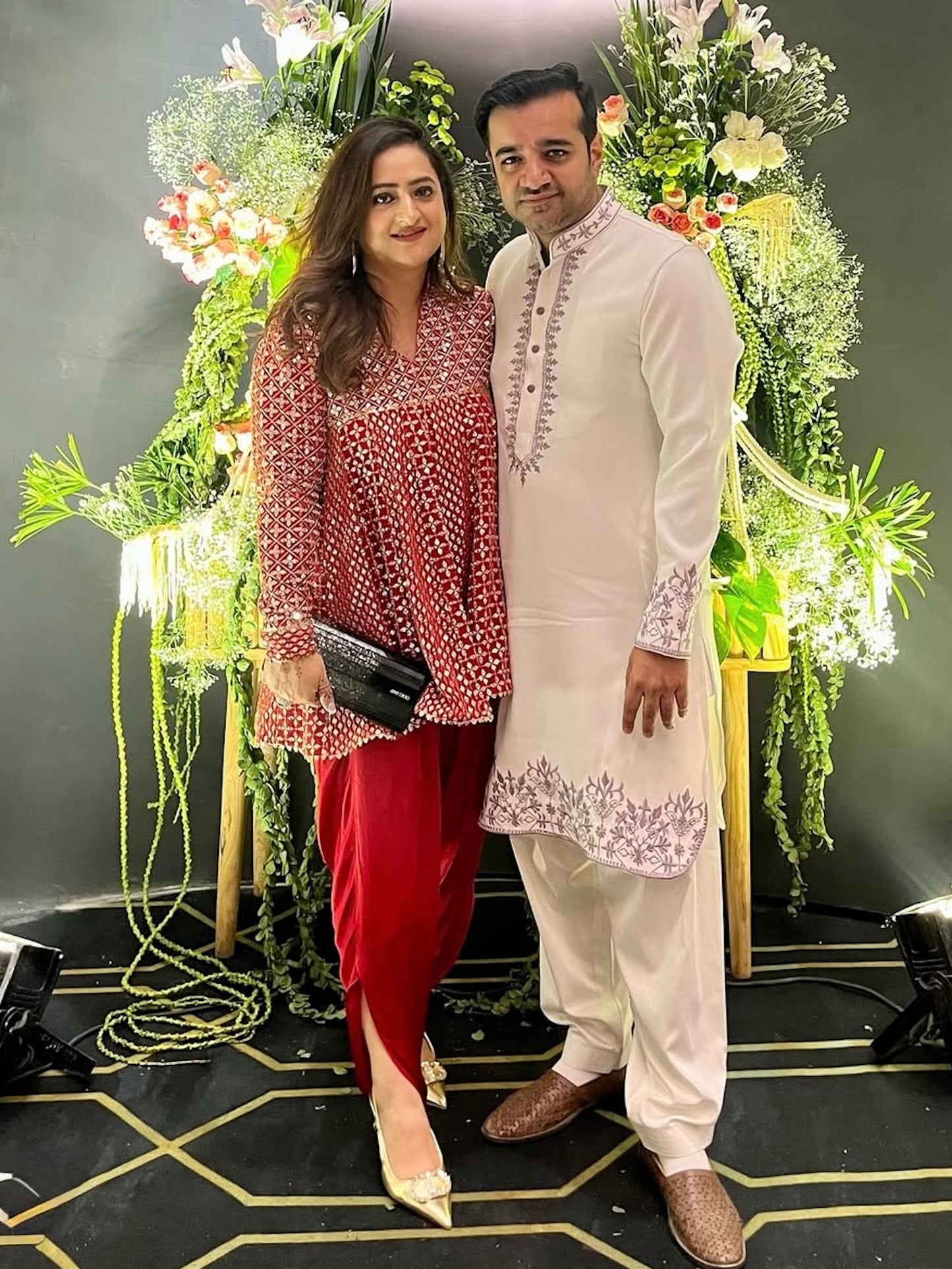 RED ZARI & SEQUIN DHOTI SET