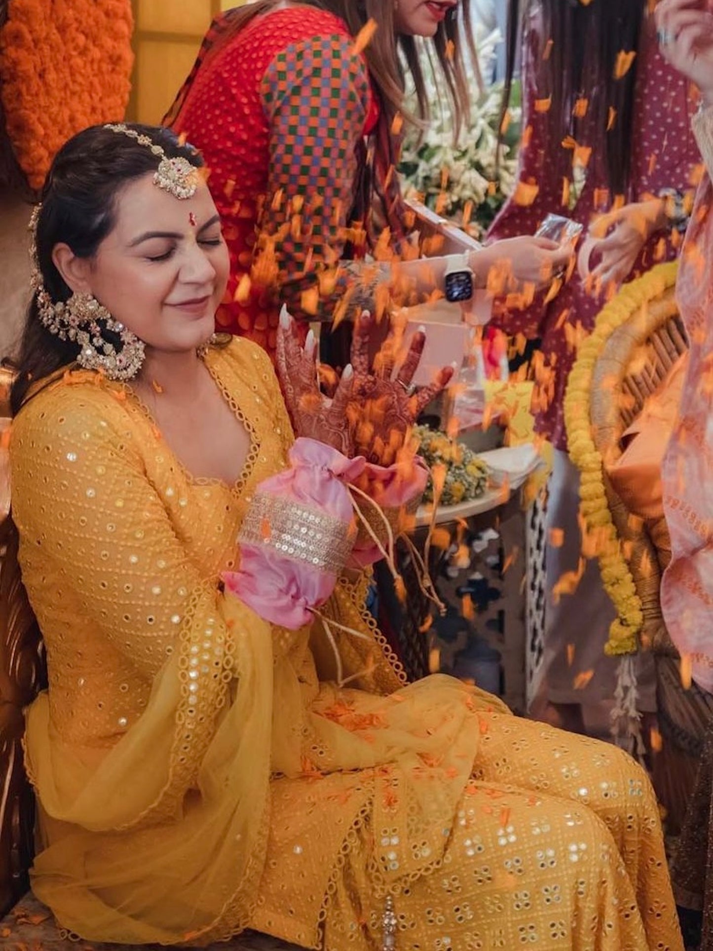 VEDIKA SHARMA IN YELLOW MIRROR WORK GARARA SET