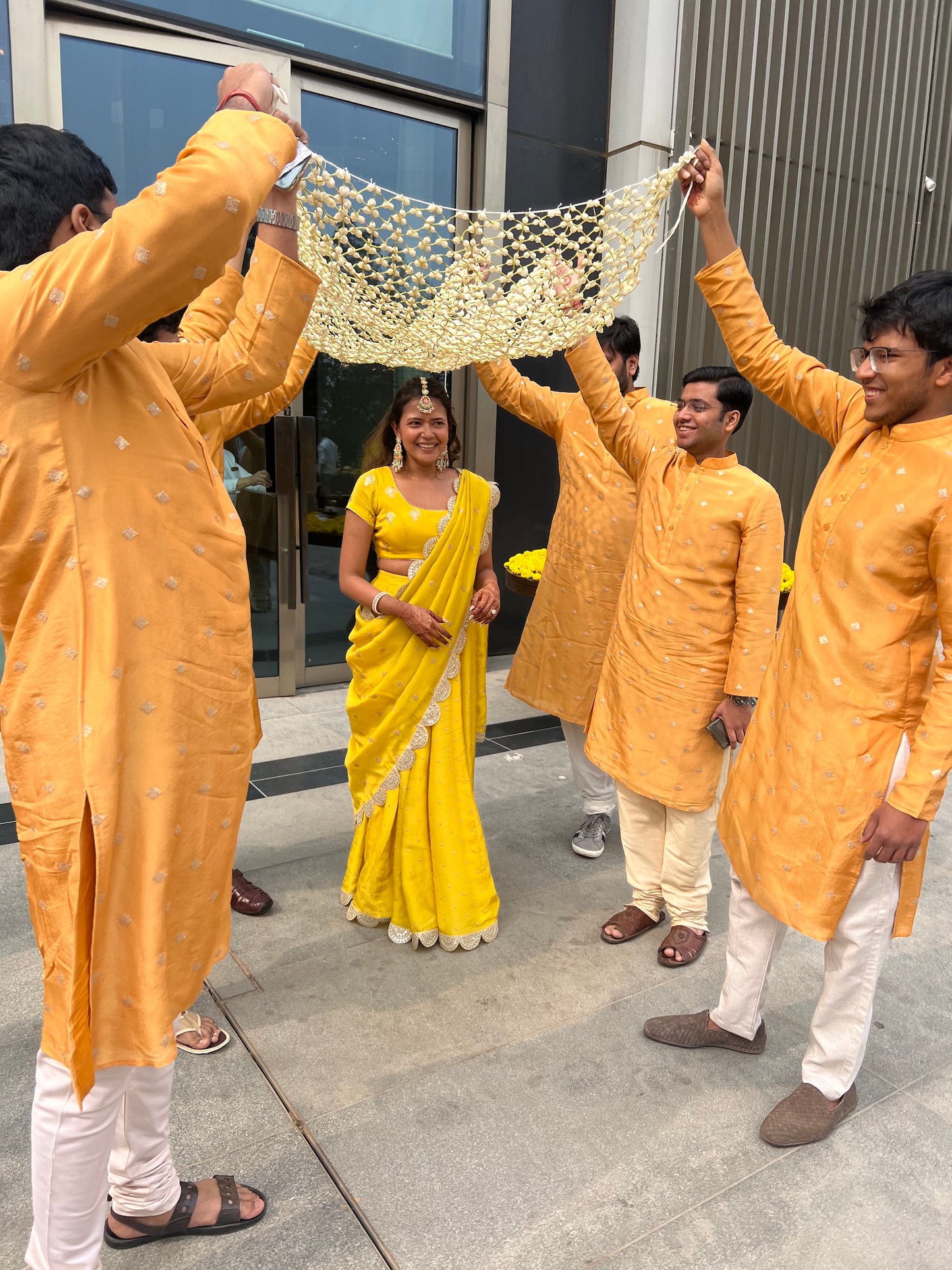 PALAK CHOUDHARY IN YELLOW TISSUE SHARARA SET