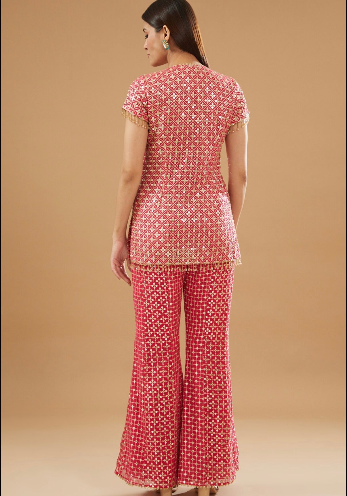 RANI PINK ZARI & SEQUIN COORD SET