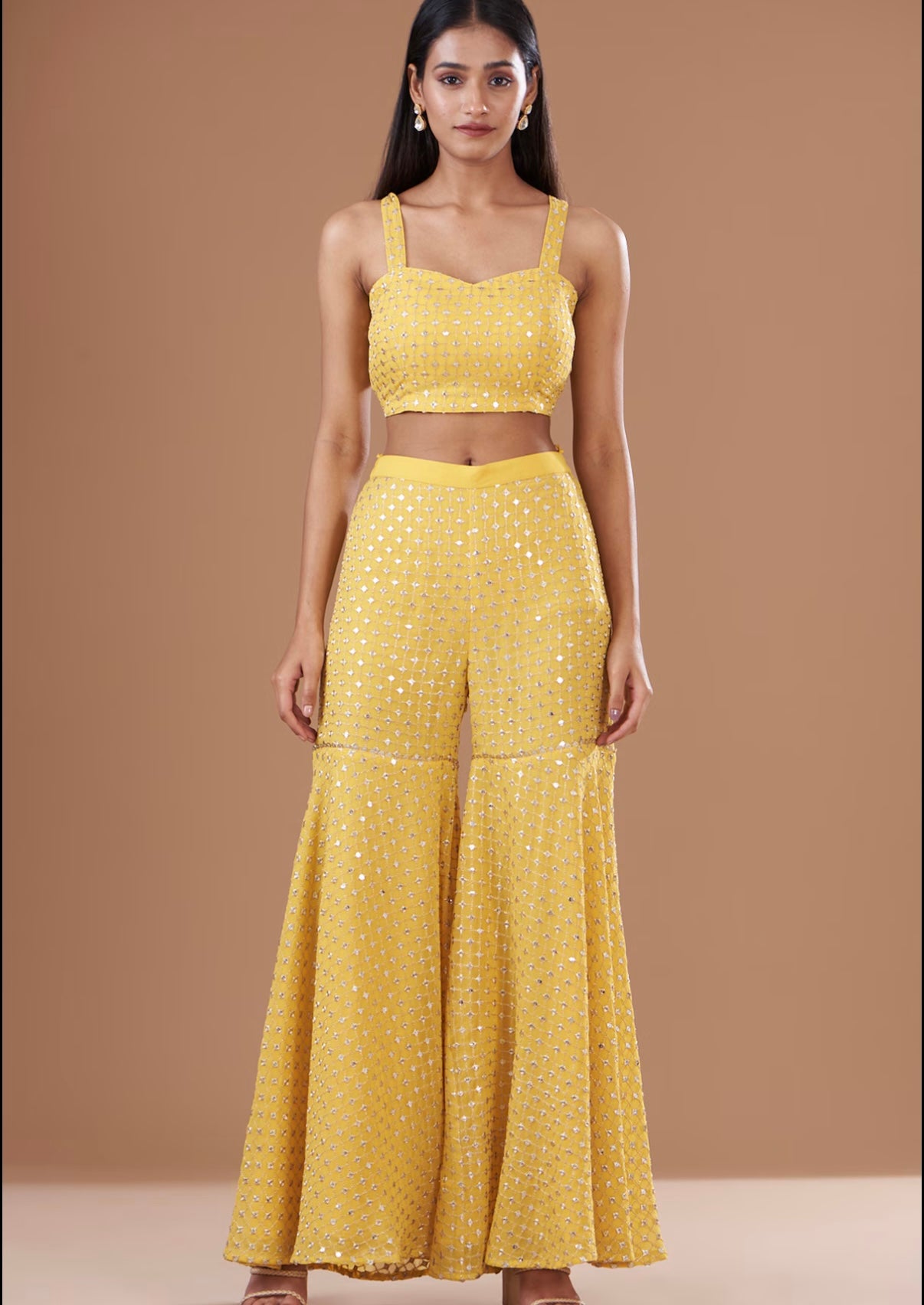 YELLOW ZARI & SEQUIN 3 PIECE SET