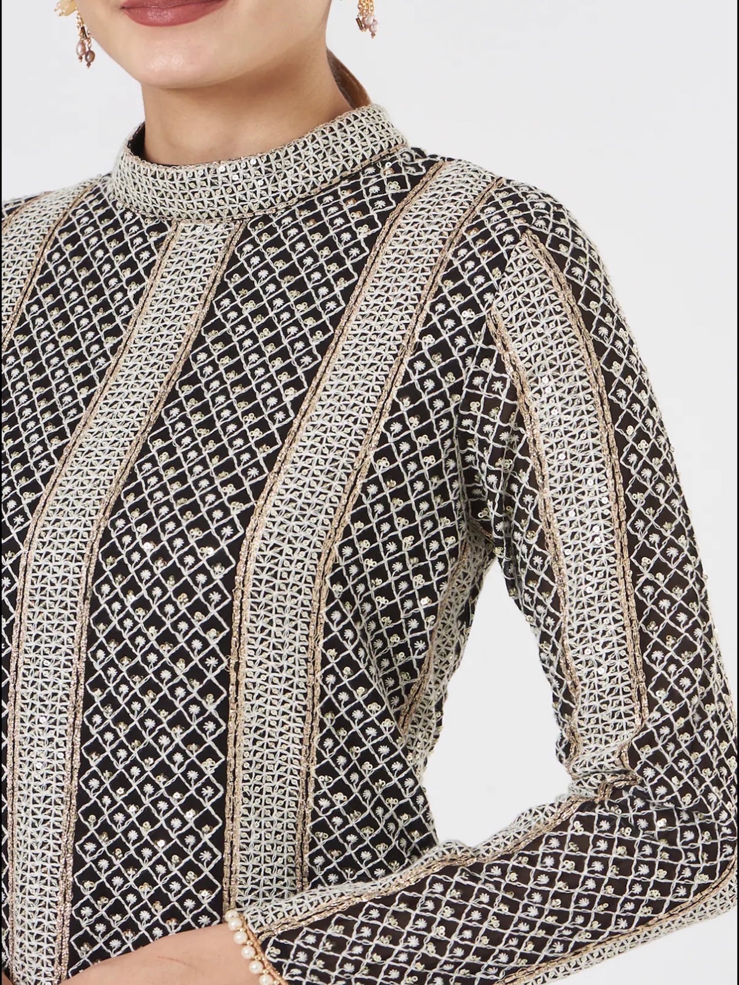 BLACK CHIKANKARI COORD SET