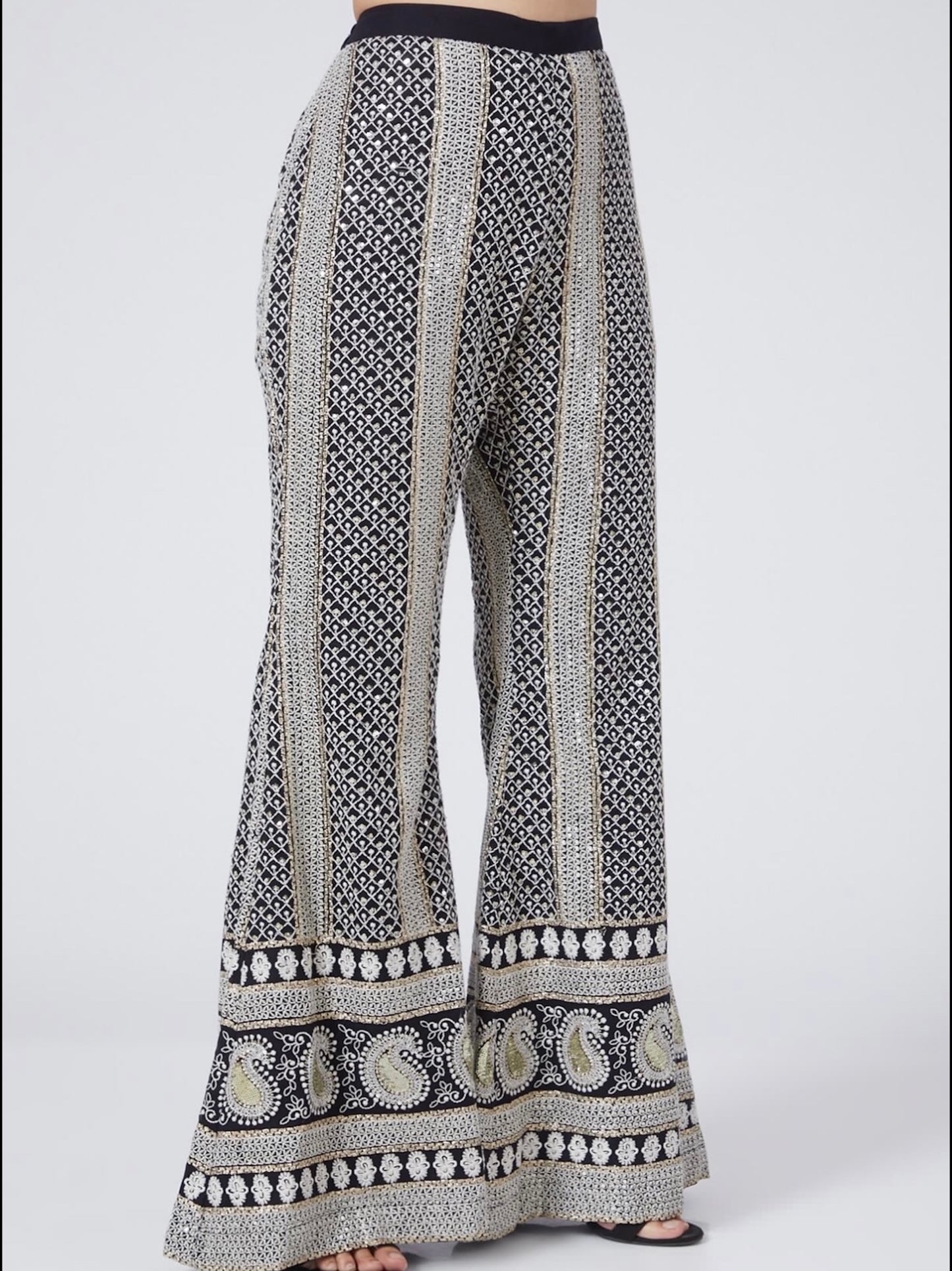 BLACK CHIKANKARI PEPLUM COORD SET