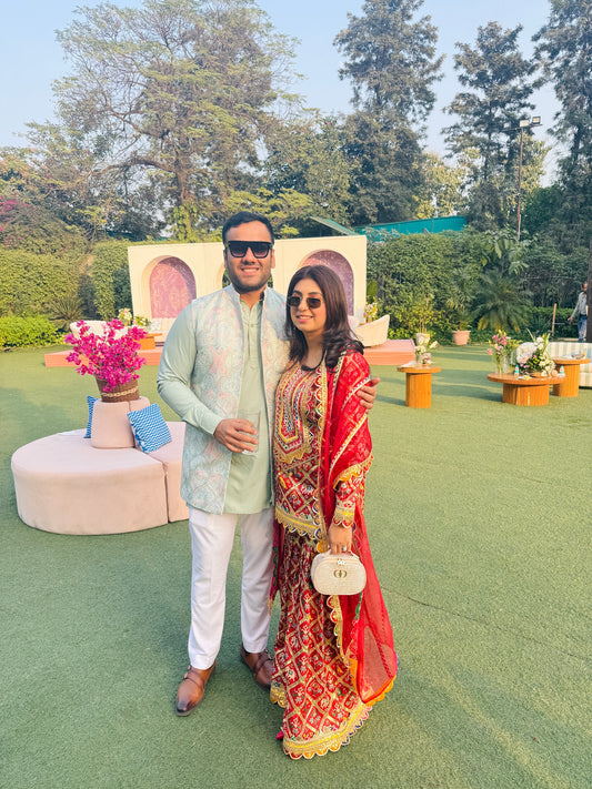 NIKITA KHURANA IN RED PATOLA SHARARA SET