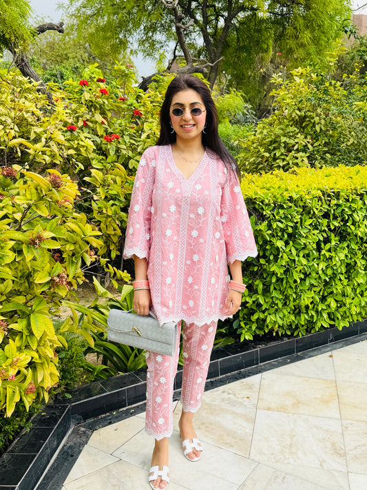 PINK COTTON COORD SET