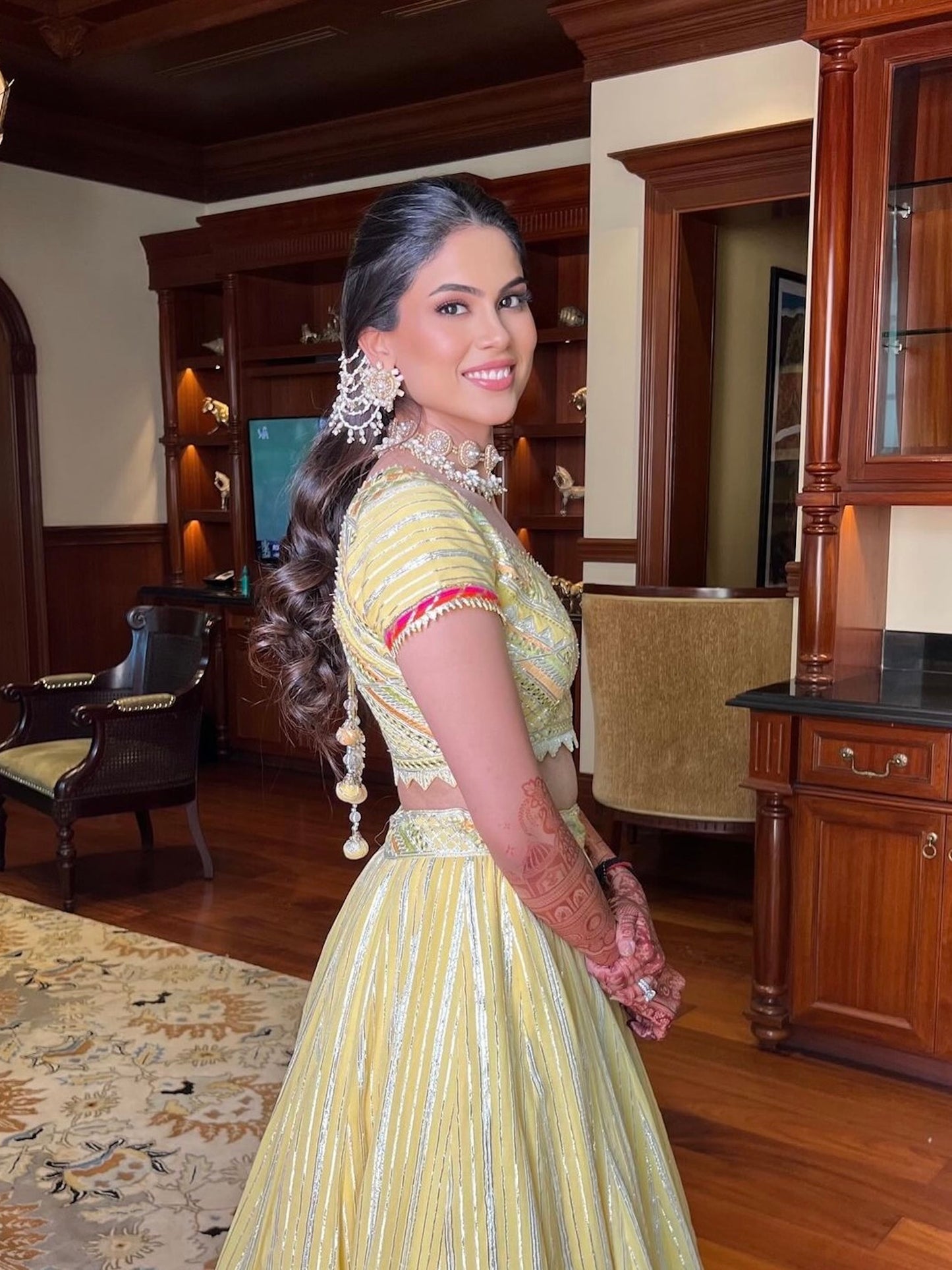 PRERNA PURI IN YELLOW GOTA WORK LEHENGA SET