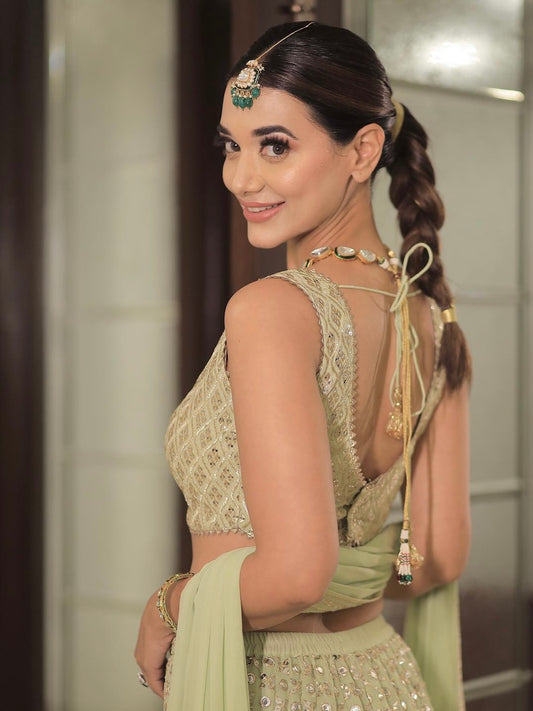 DEEKSHA MISHRA IN GREEN ZARI & SEQUIN GARARA SET