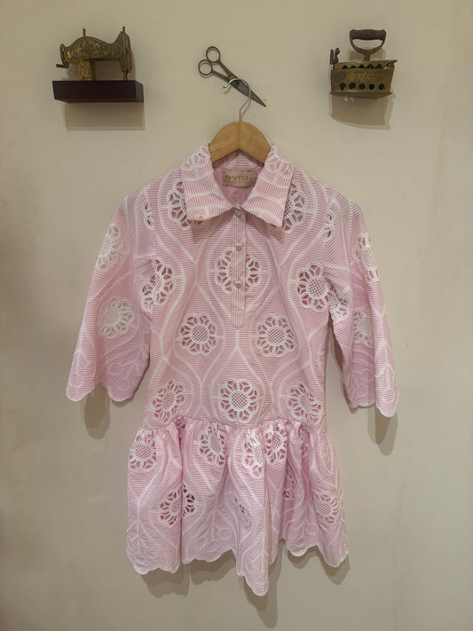 PINK COTTON LACE DRESS