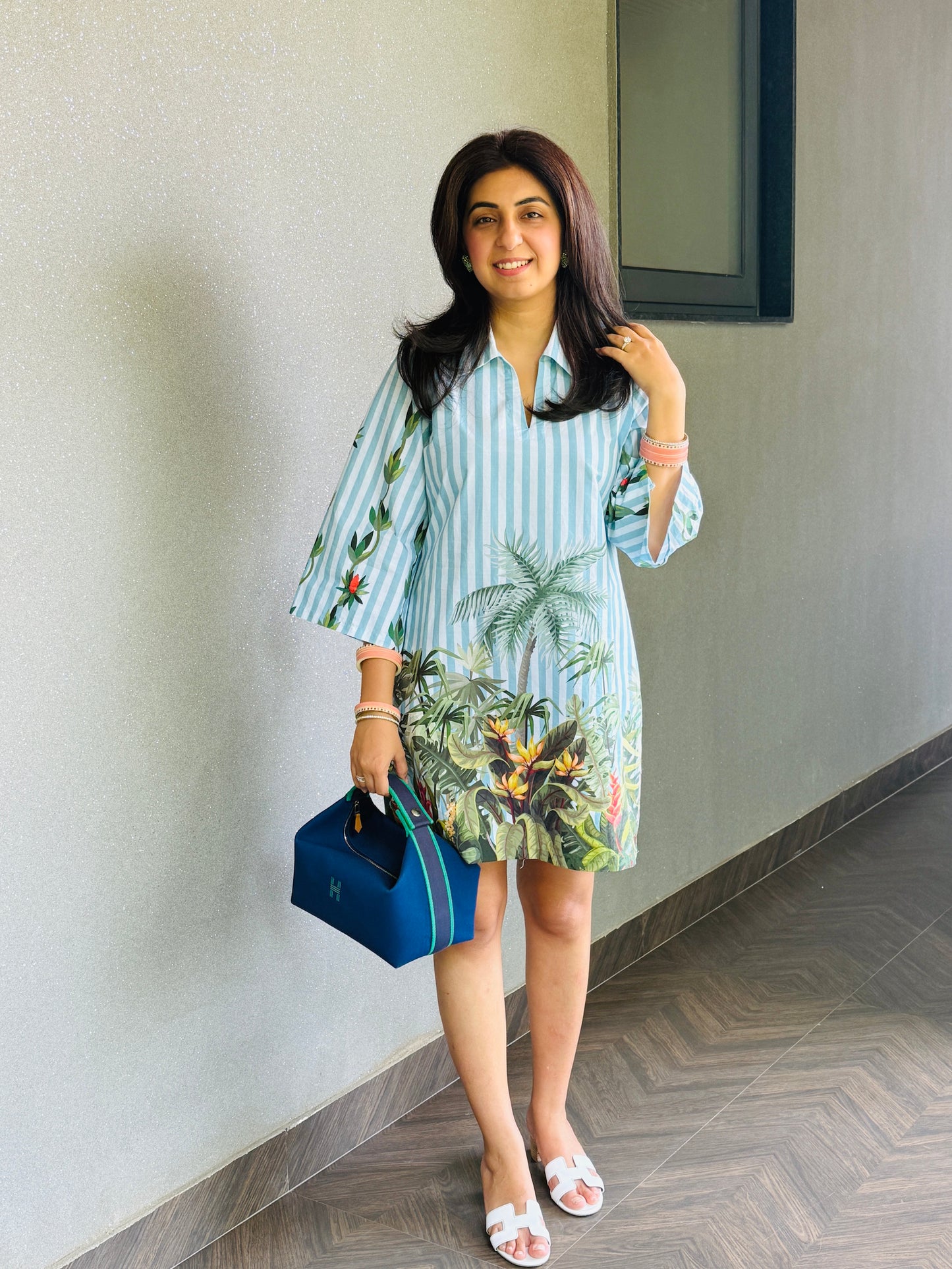 NIKITA KHURANA IN BLUE COTTON DRESS