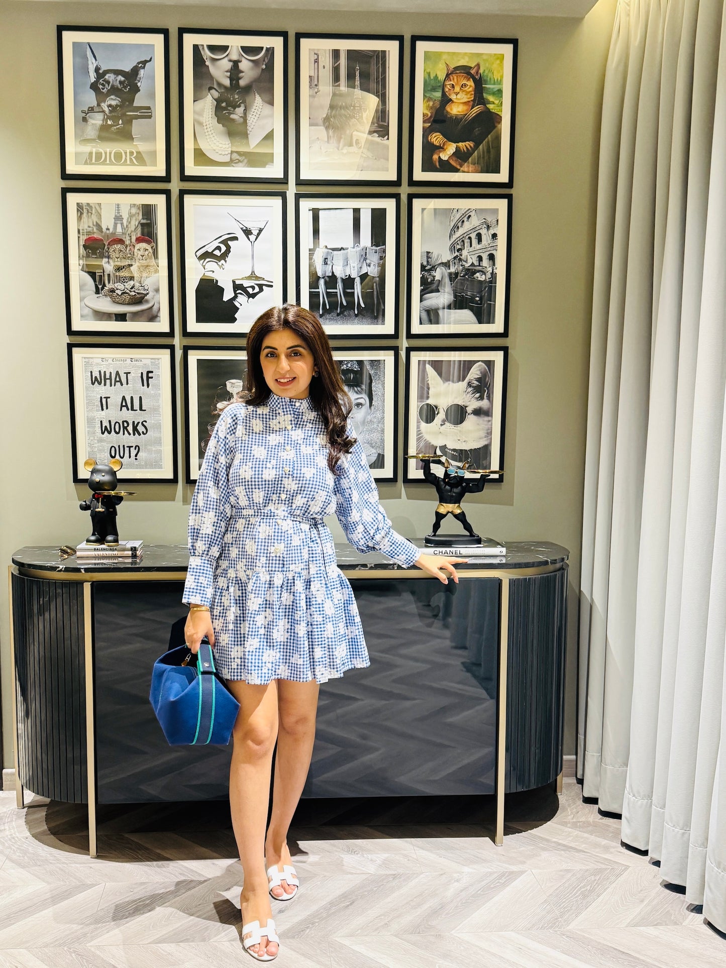 NIKITA KHURANA IN BLUE COTTON DRESS