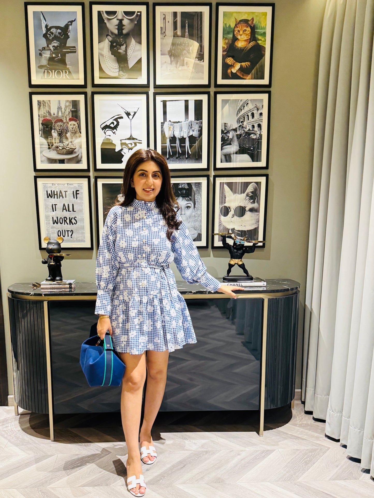 NIKITA KHURANA IN BLUE COTTON DRESS