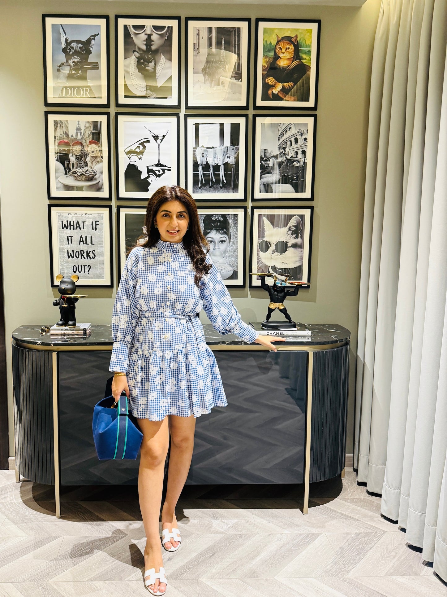 NIKITA KHURANA IN BLUE COTTON DRESS