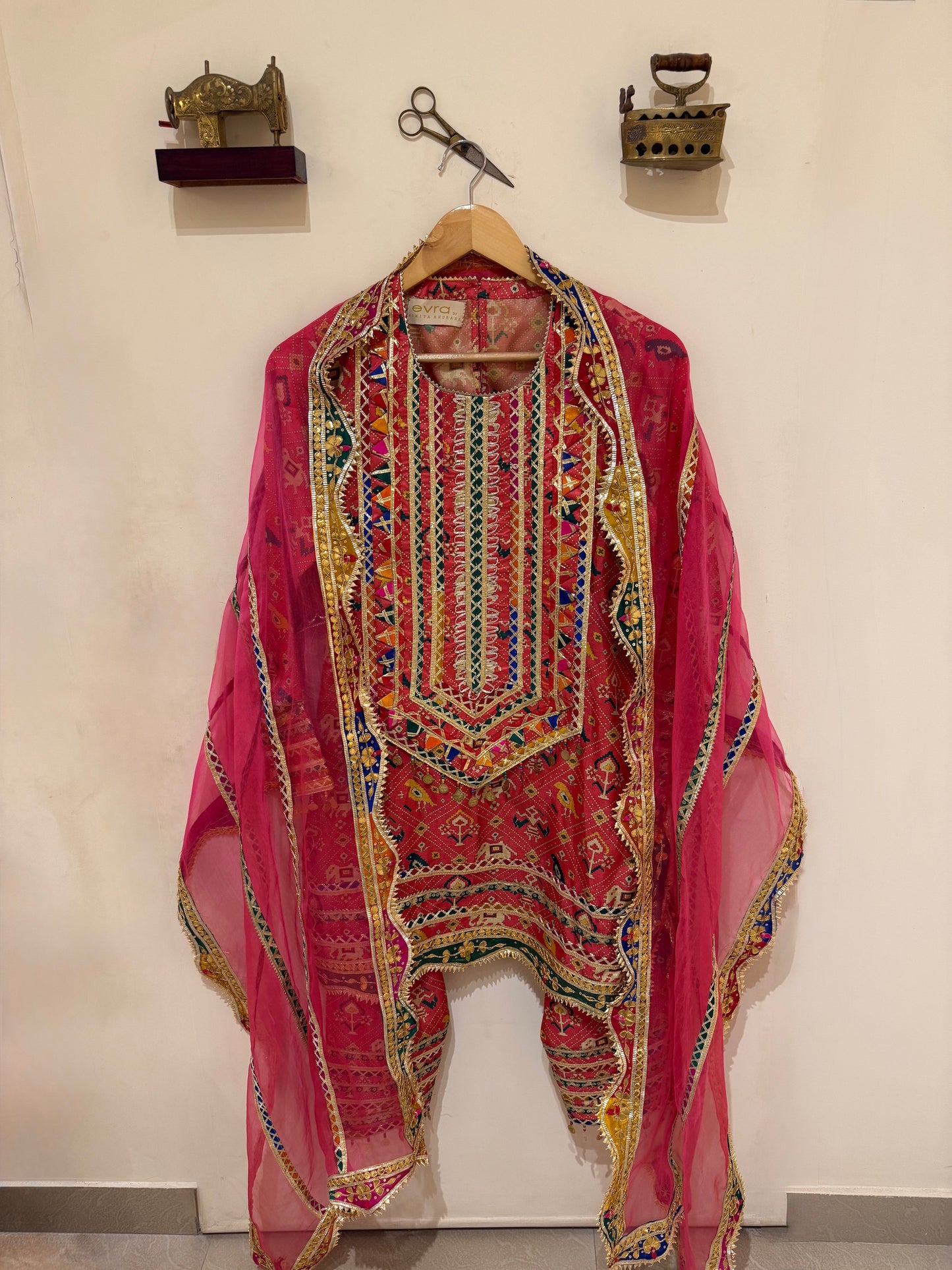 PINK PATOLA KURTA SET