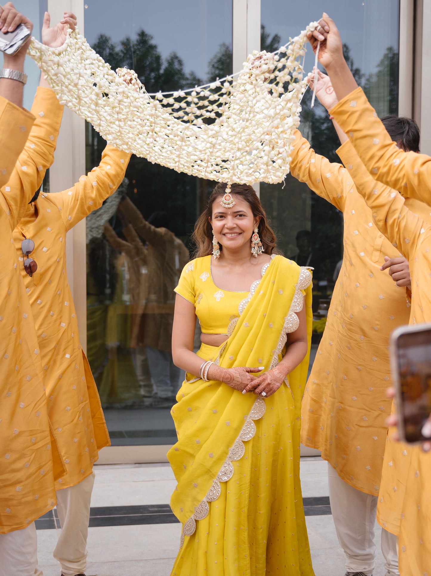 PALAK CHOUDHARY IN YELLOW TISSUE SHARARA SET