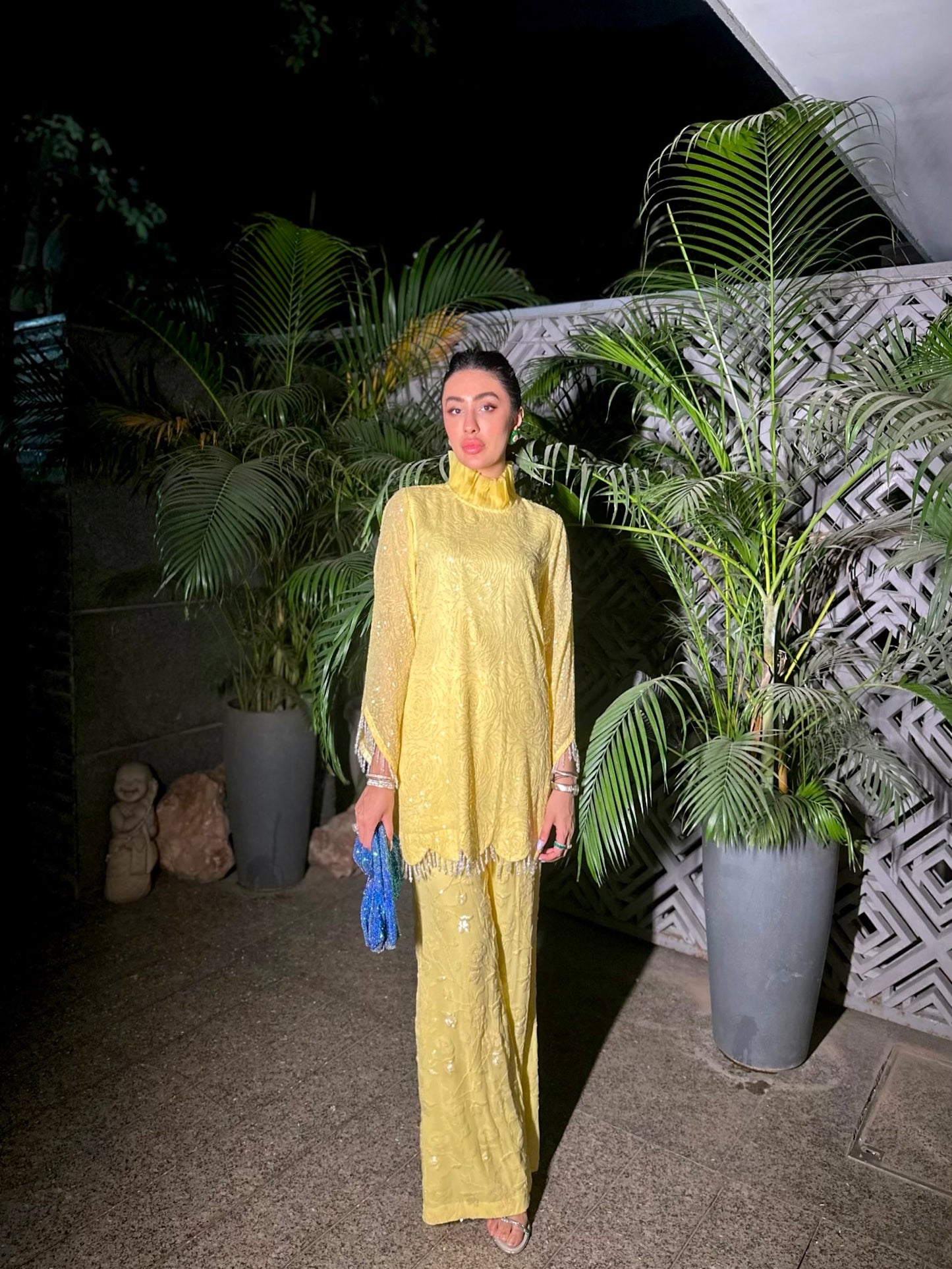 RESHMA MALHOTRA IN YELLOW SEQUIN WORK COORD SET