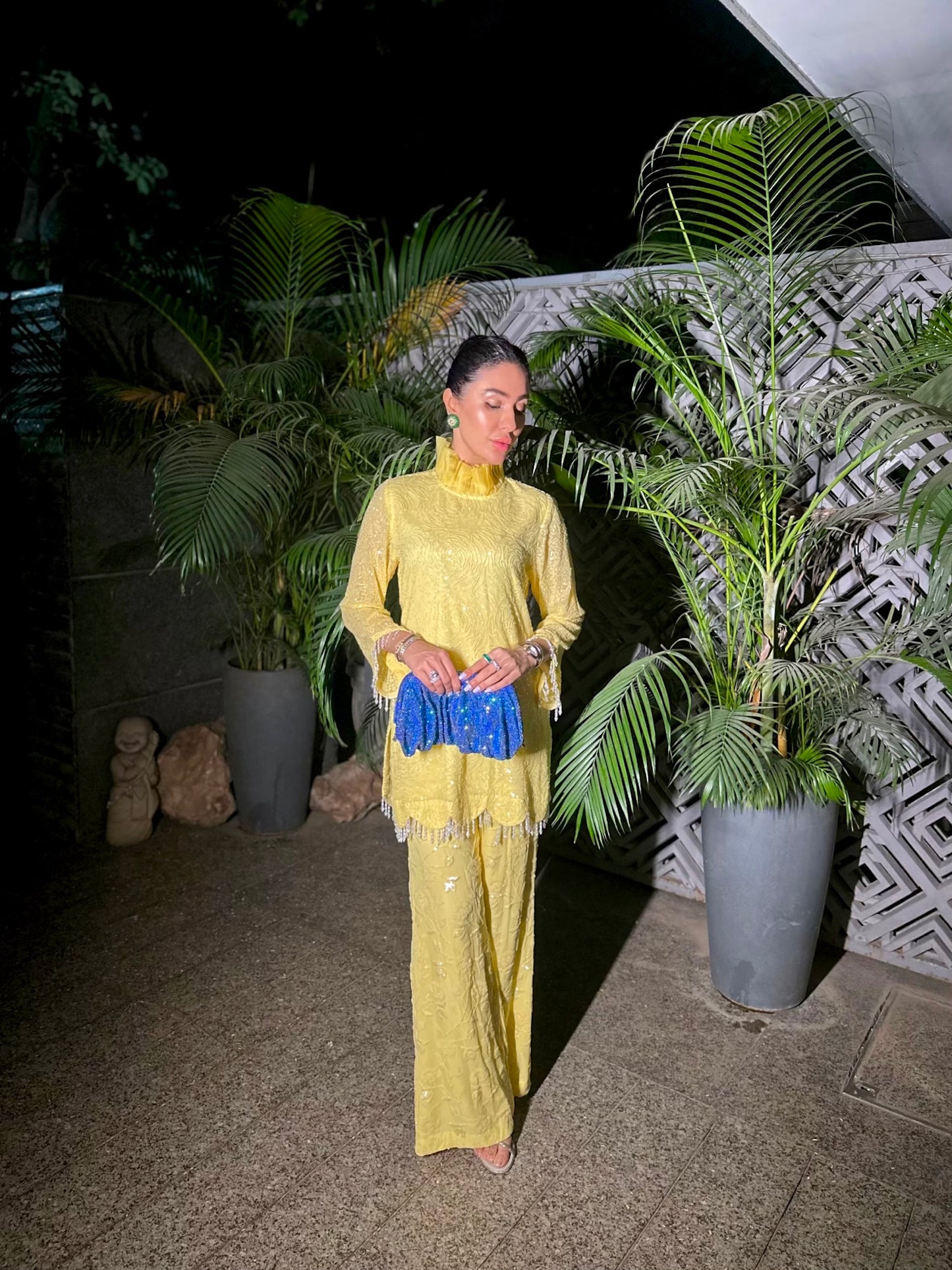 RESHMA MALHOTRA IN YELLOW SEQUIN WORK COORD SET