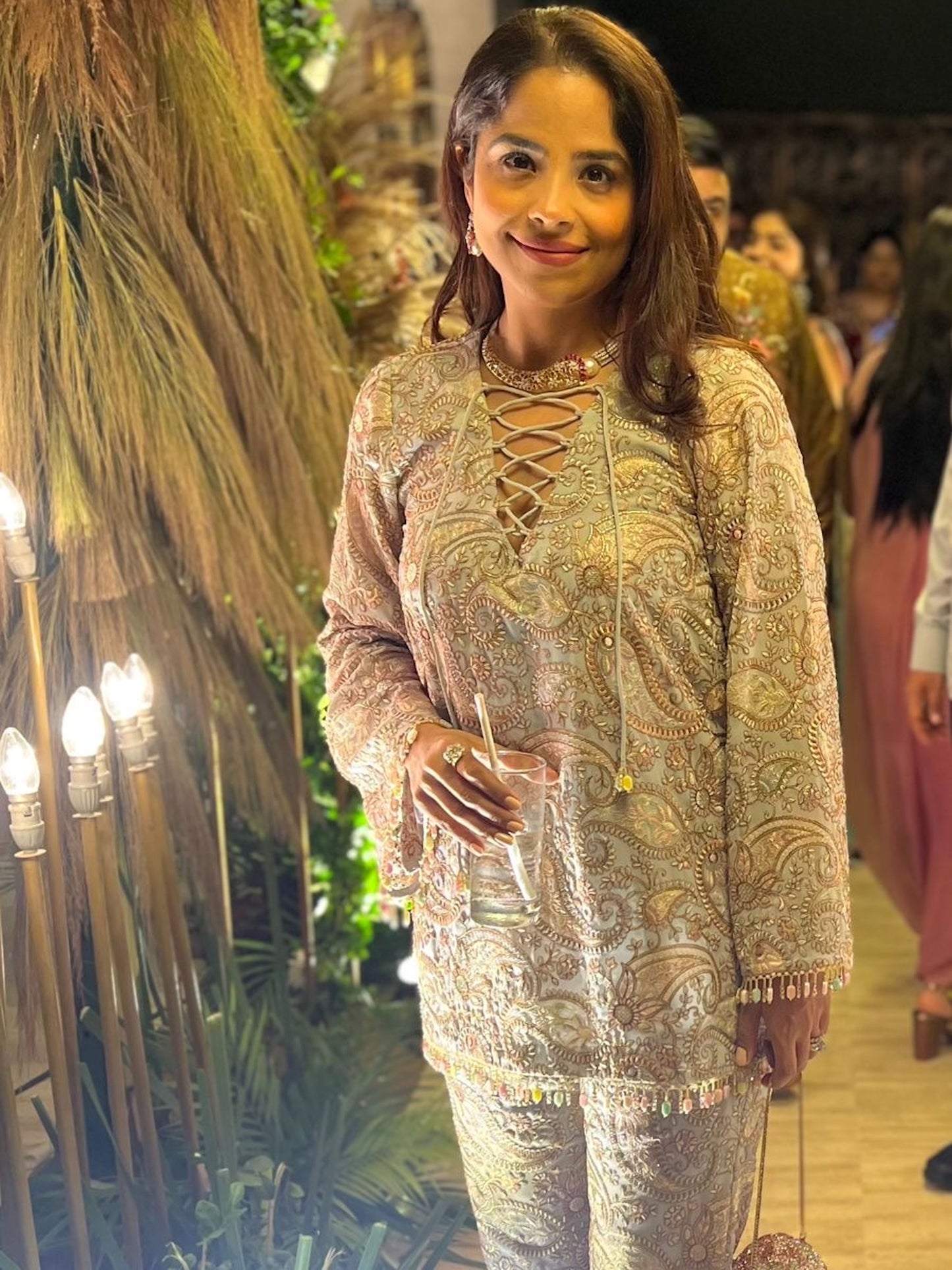 GREY MULTI COLOR EMBROIDERED COORD SET