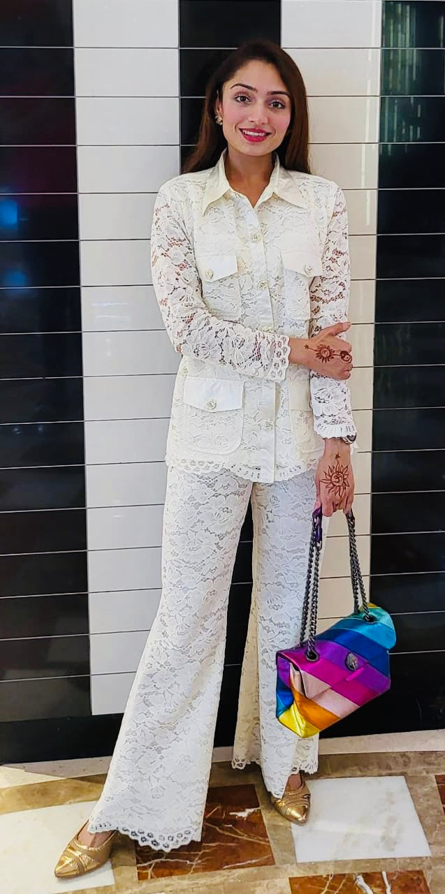WHITE LACE COORD SET