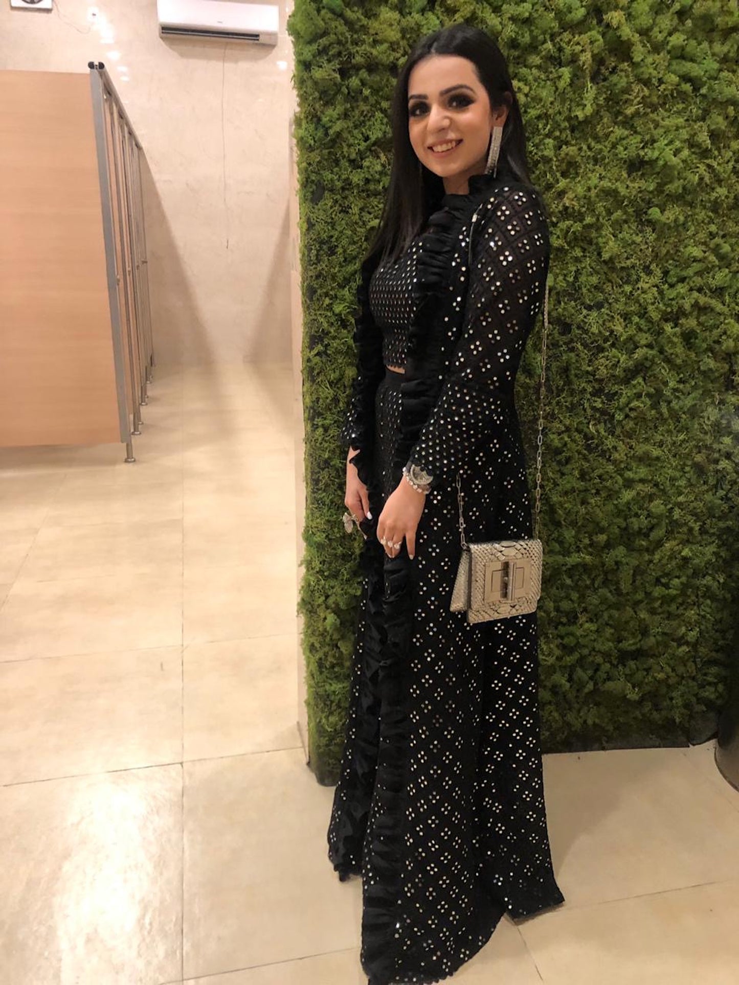 TANYA NARANG IN BLACK MIRROR WORK JACKET SET
