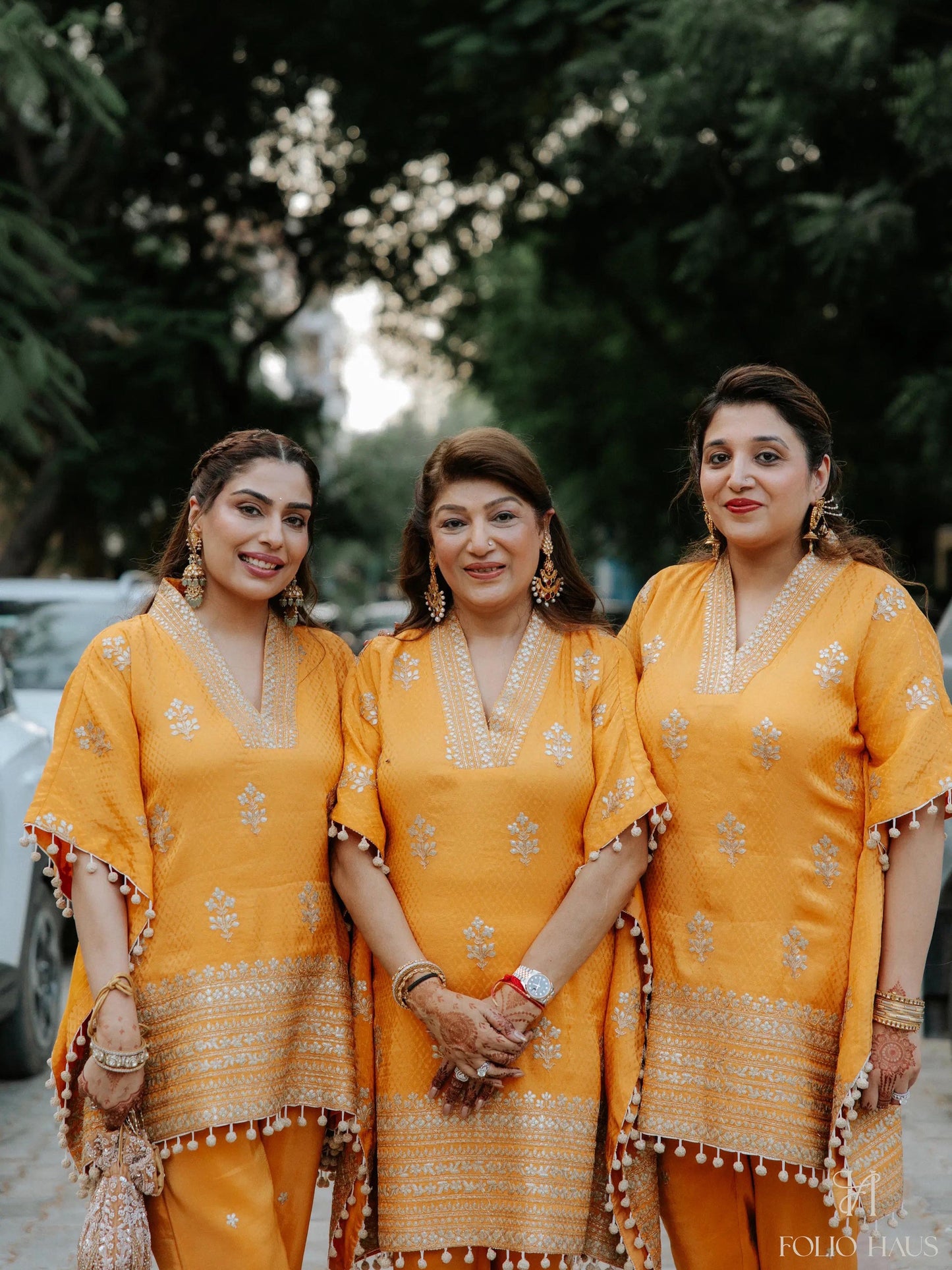 FAMILY IN ORANGE KAFTAN SET