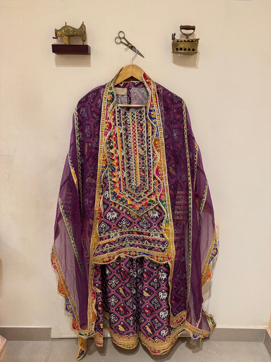 PURPLE PATOLA SHARARA SET