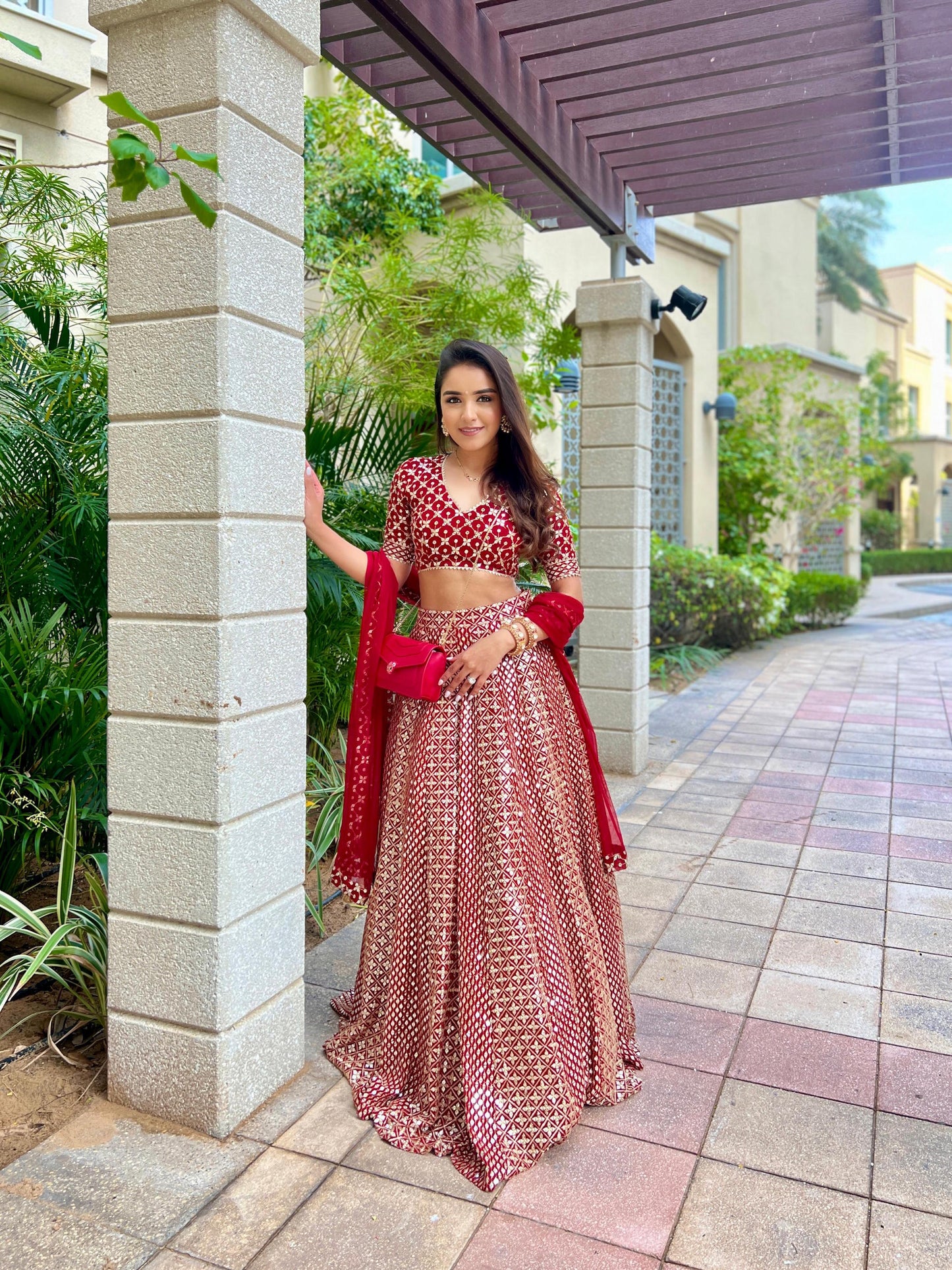 SHIVANI GIRDHAR IN RED ZARI & SEQUIN LEHENGA SET