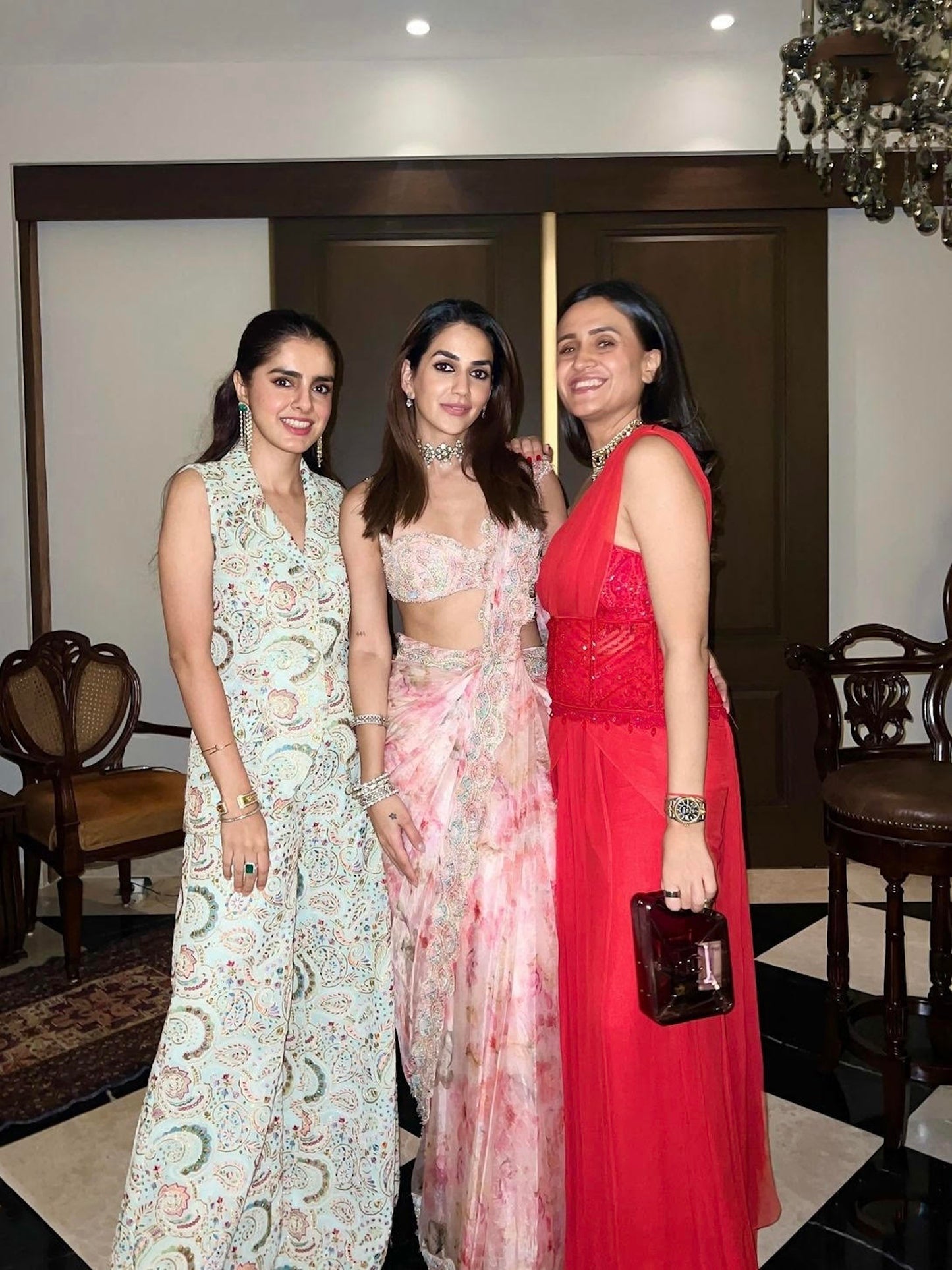 SHARNAMLI IN LIGHT BLUE MULTI COLOR EMBROIDERED JACKET SET