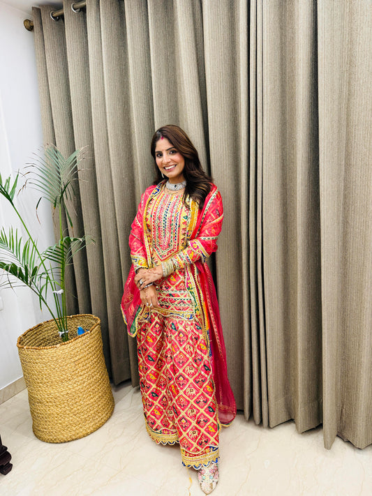 PINK PATOLA SHARARA SET