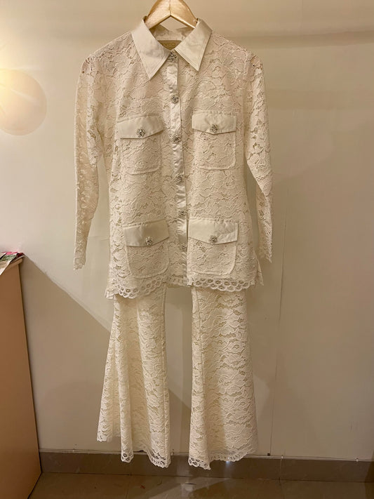 WHITE LACE COORD SET
