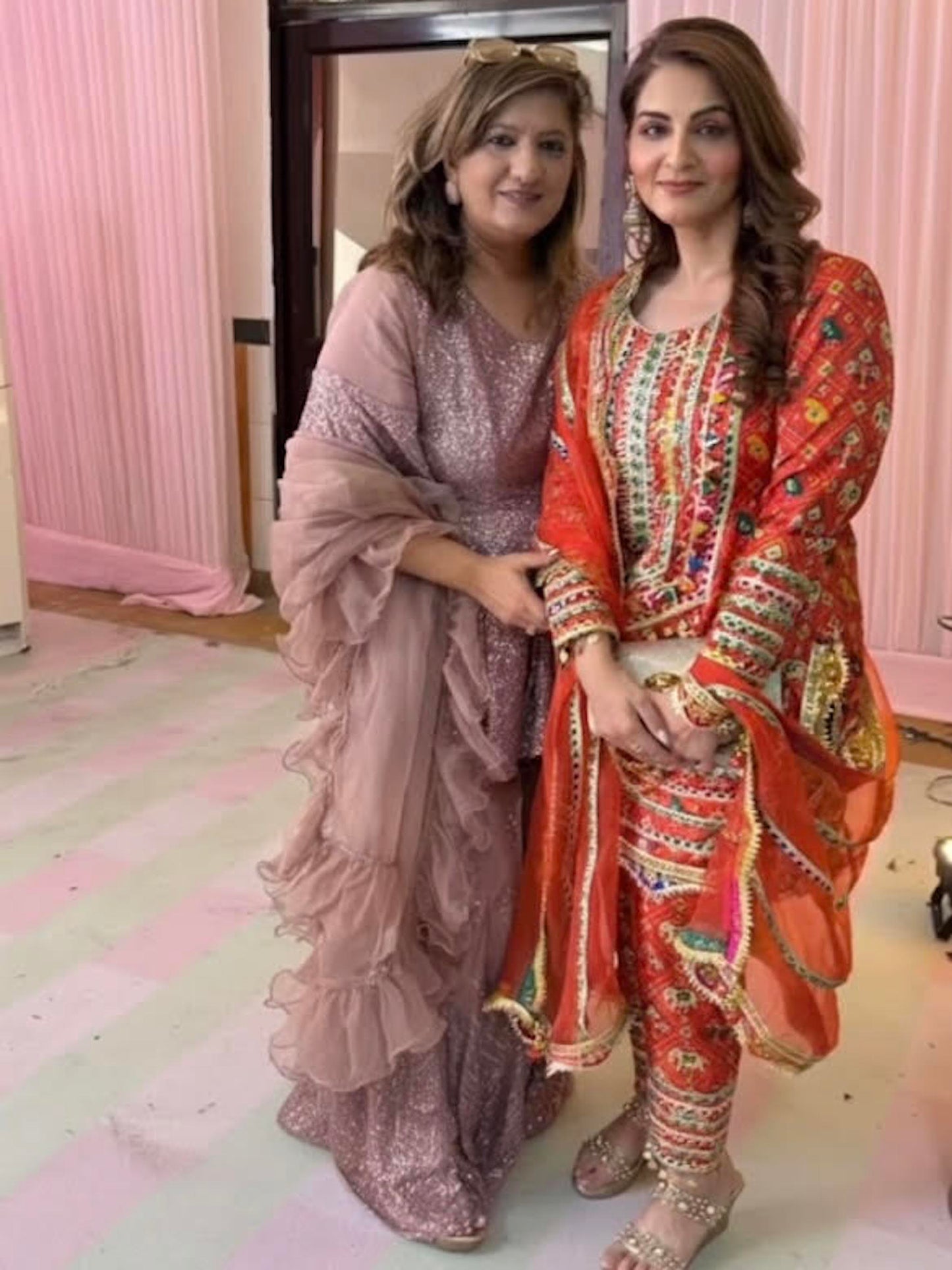 ORANGE PATOLA KURTA SET