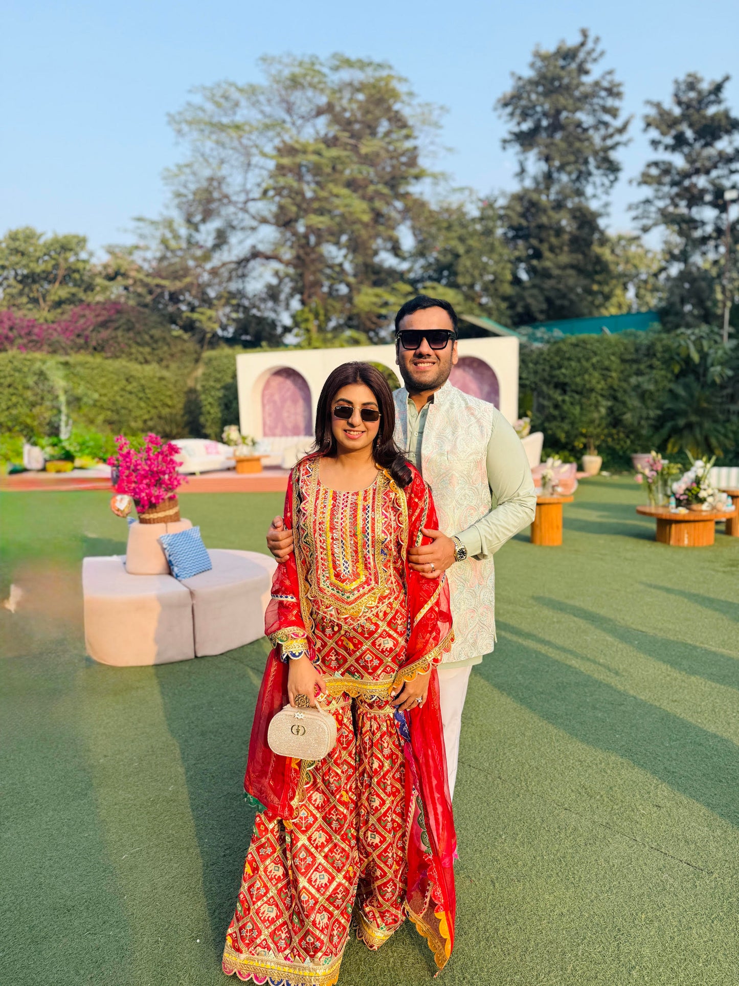 NIKITA KHURANA IN RED PATOLA SHARARA SET