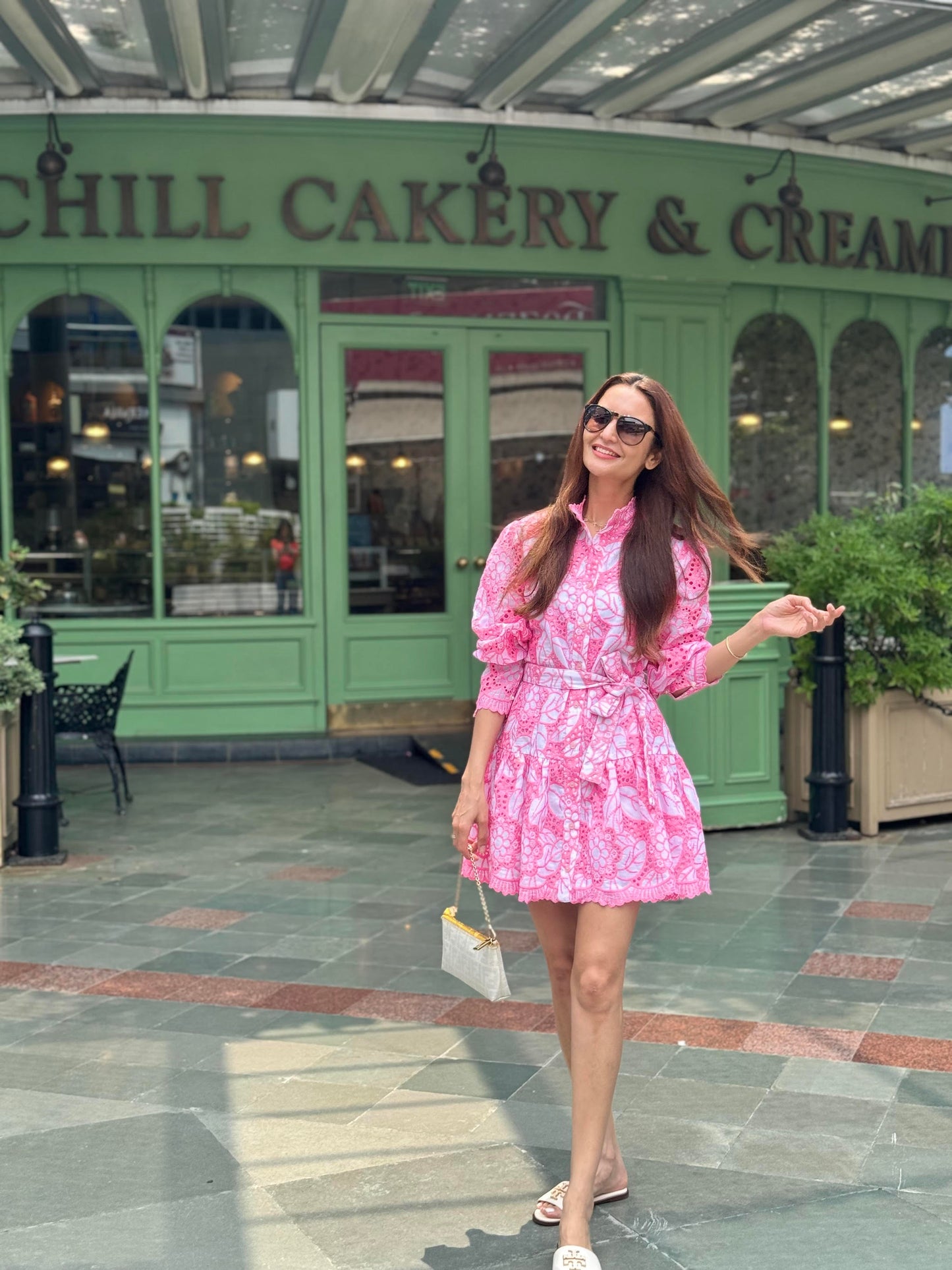 DIPTI DHILLON IN PINK COTTON DRESS