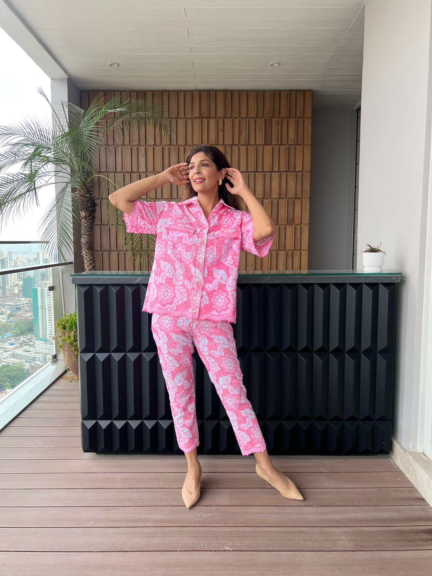 MALLIKA SINGHANIA IN PINK COTTON COORD SET