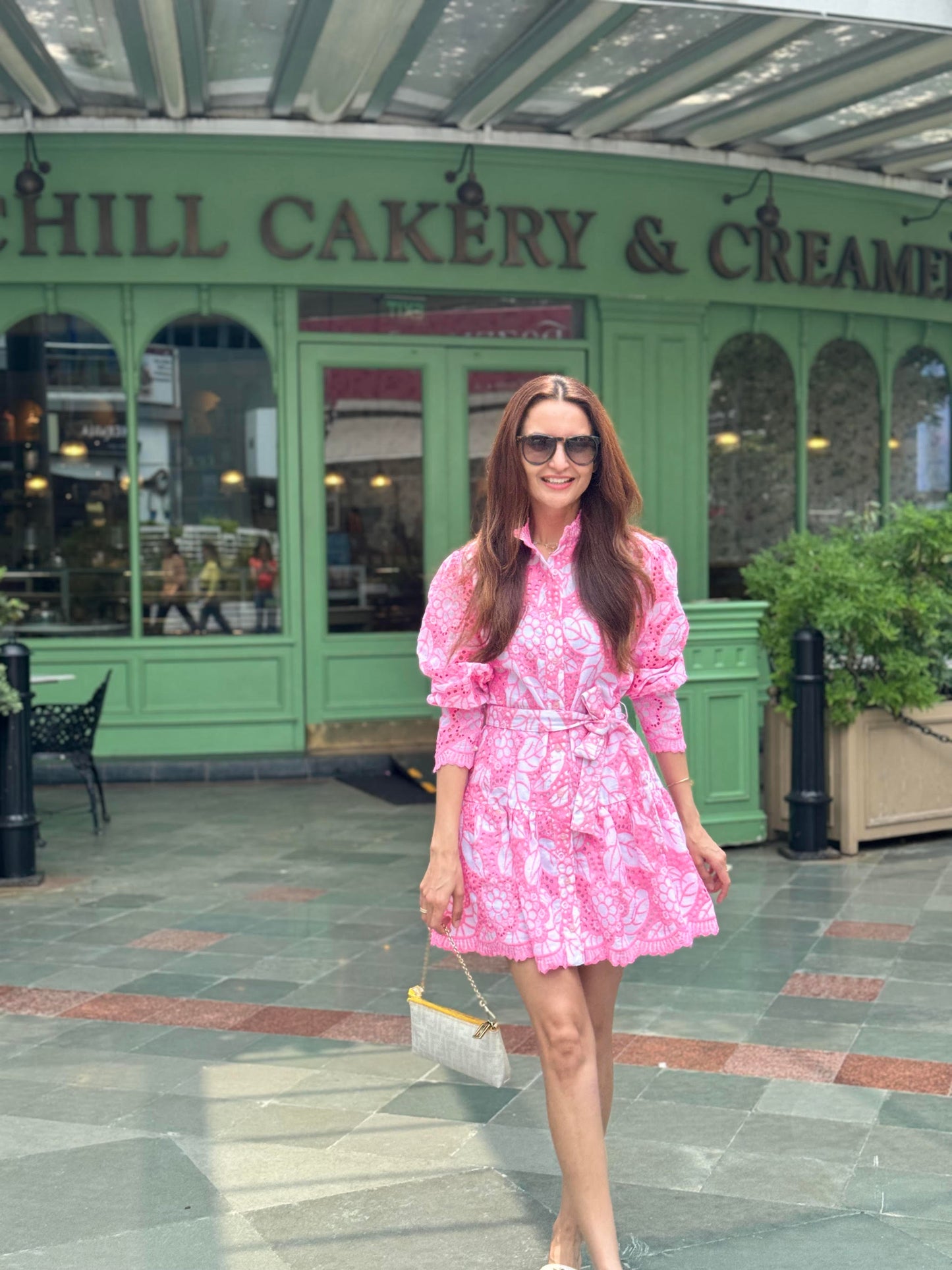 DIPTI DHILLON IN PINK COTTON DRESS